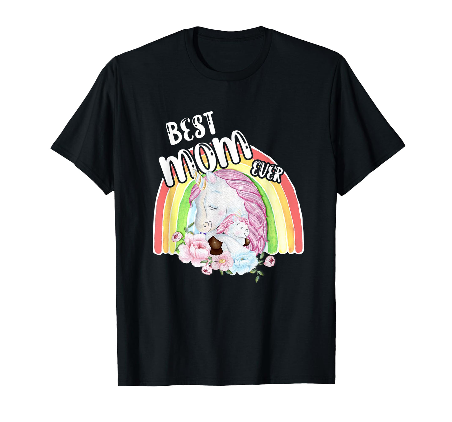 Best Mom Ever Rainbow Unicorn and Baby Cute Mother's Day T-Shirt