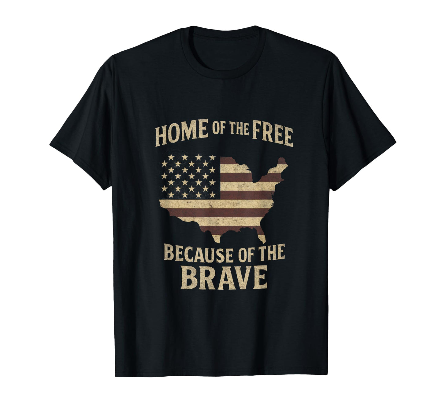 Home of The Free - USA Flag Veteran Pride T-Shirt