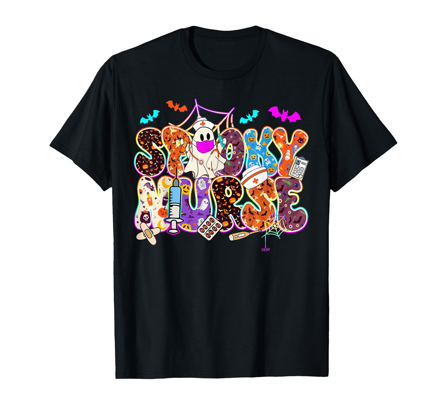 Halloween Nurse Squad Nursing Spooky Vibes Spooky Nurse T-Shirt