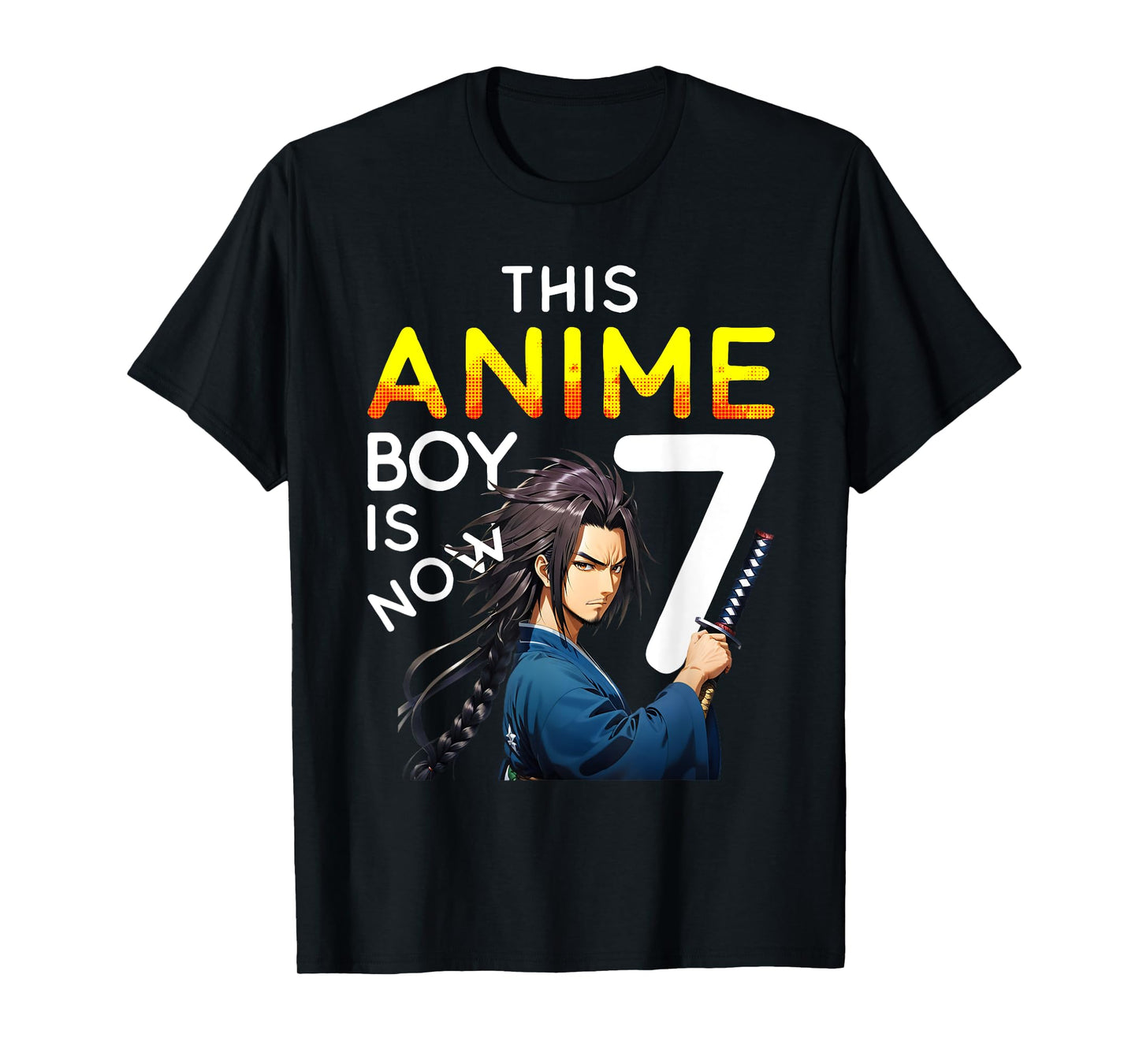 This Anime Boy Is Now 7 Years Old 7th Birthday Kawaii Kids T-Shirt