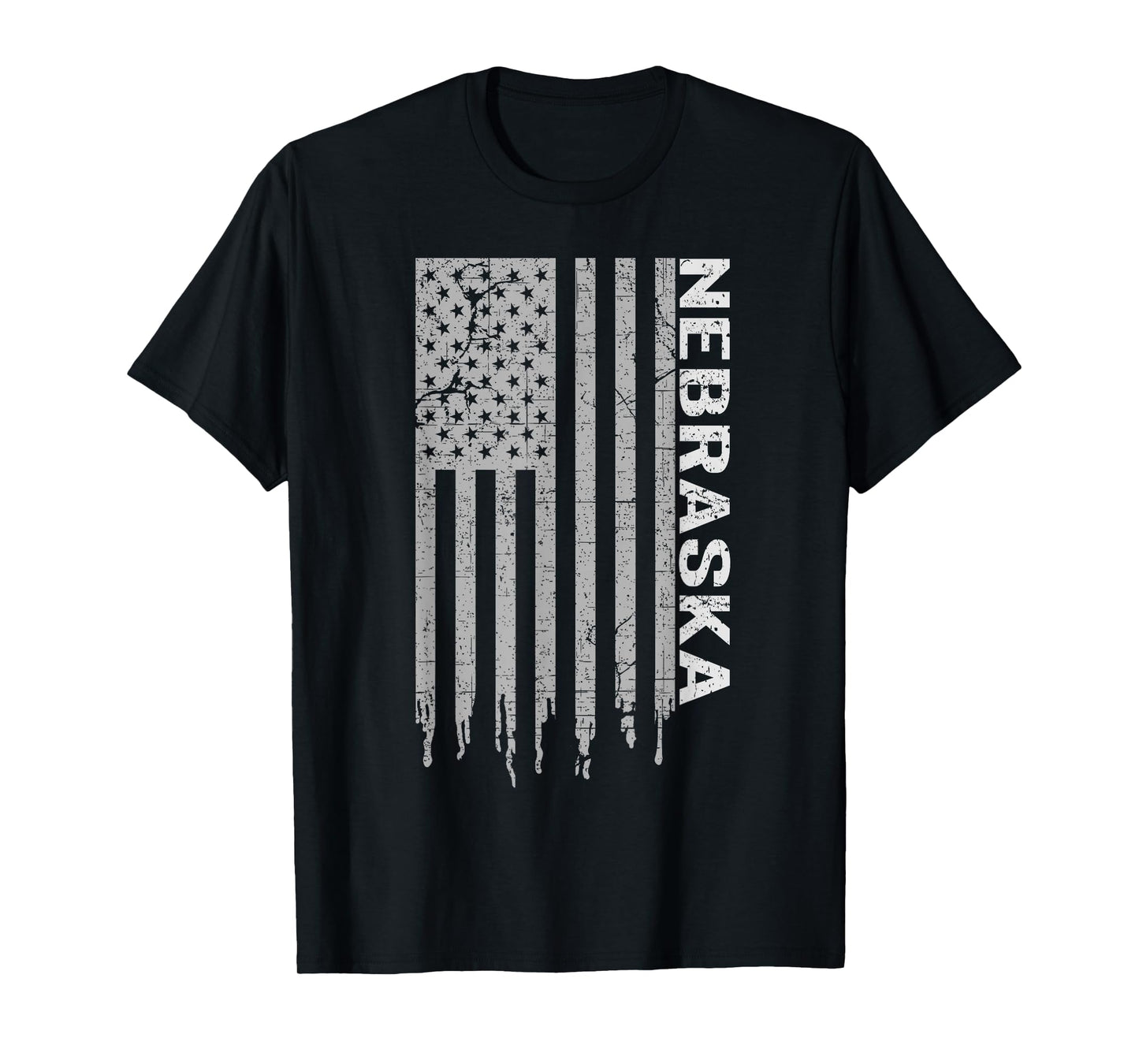 Distressed USA Flag Patriotic American From Nebraska T-Shirt