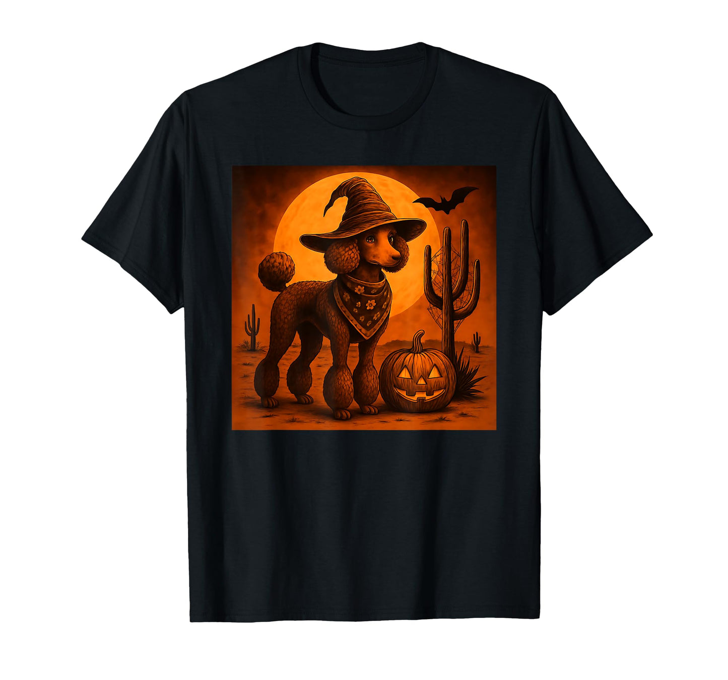 Vintage 90s Western Cowboy Poodle Dog Halloween Costume Moon T-Shirt
