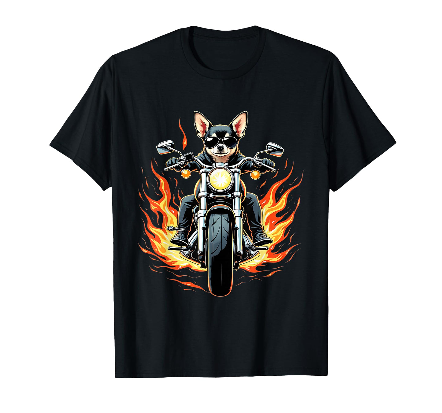 Funny Chihuahua Dog Riding a Motorcycle Chihuahua Lovers T-Shirt