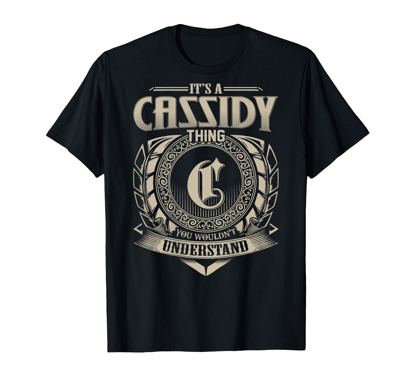 Proud CASSIDY Name Family Vintage Tee Unisex-Adults, Unisex-Kids Black Small Modern Crew Neck Short Sleeve T-Shirt