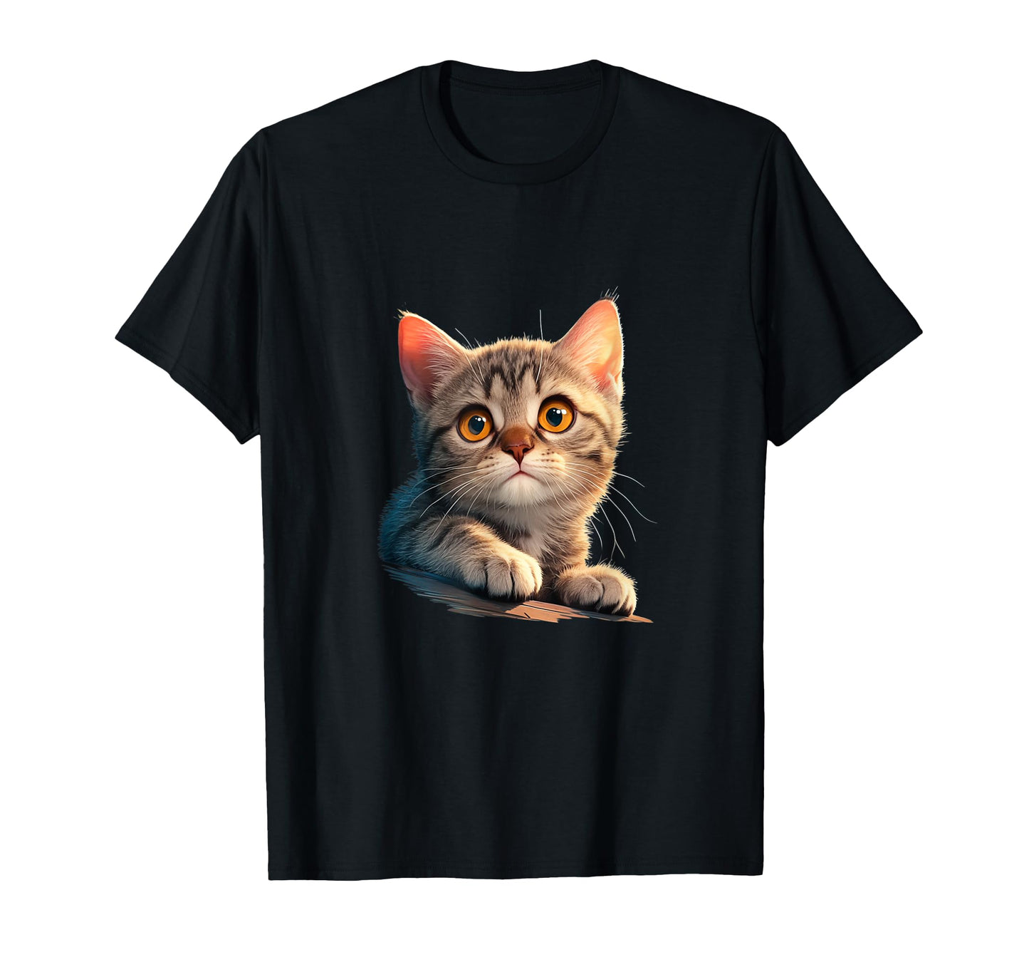 Adorable Realistic Kitten Cat Lovers Design T-Shirt for Men Women Kids
