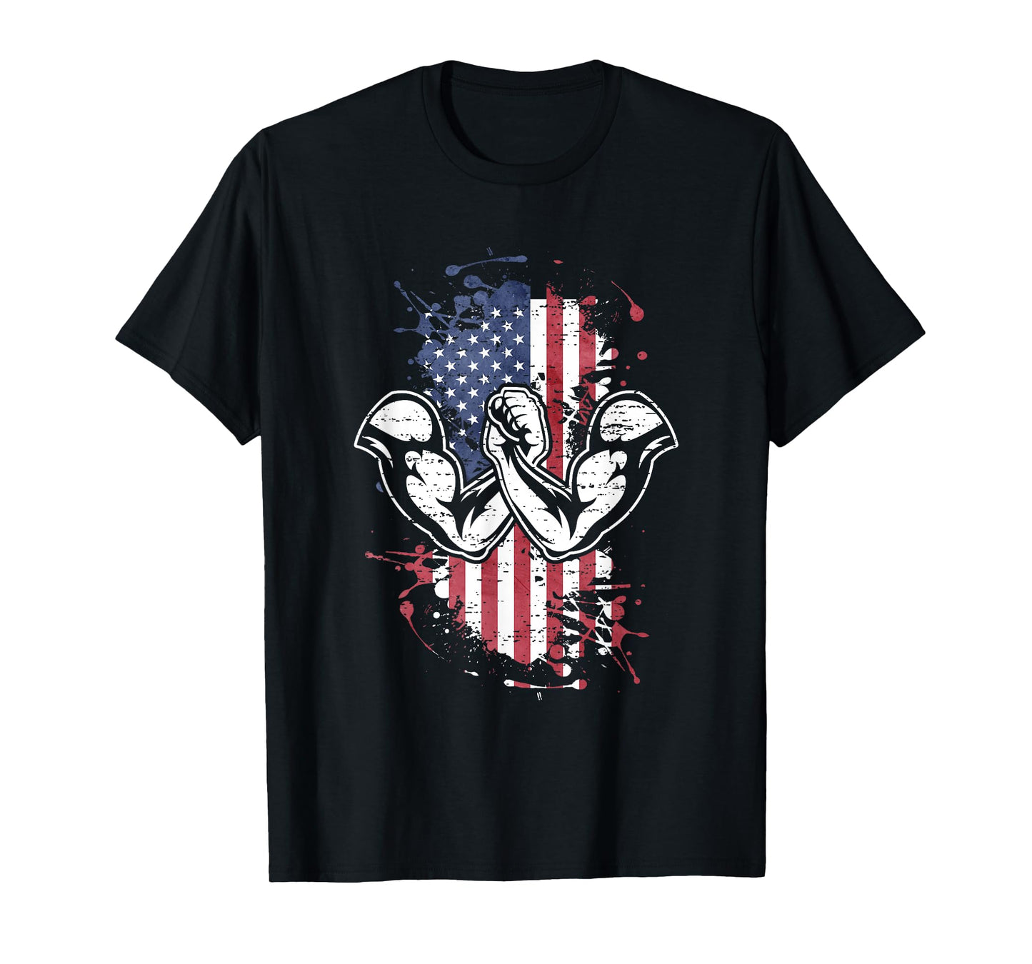 Arm Wrestling USA Flag T-Shirt for Women Men