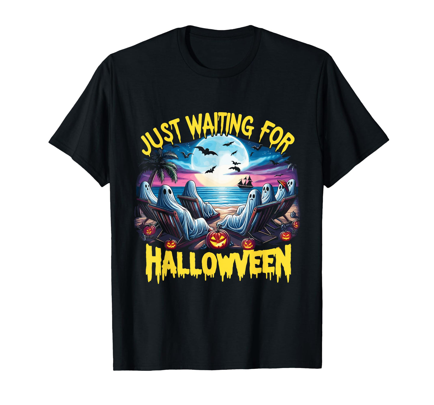 Summerween Beach Spooky Vibe Just Waiting For Halloween T-Shirt