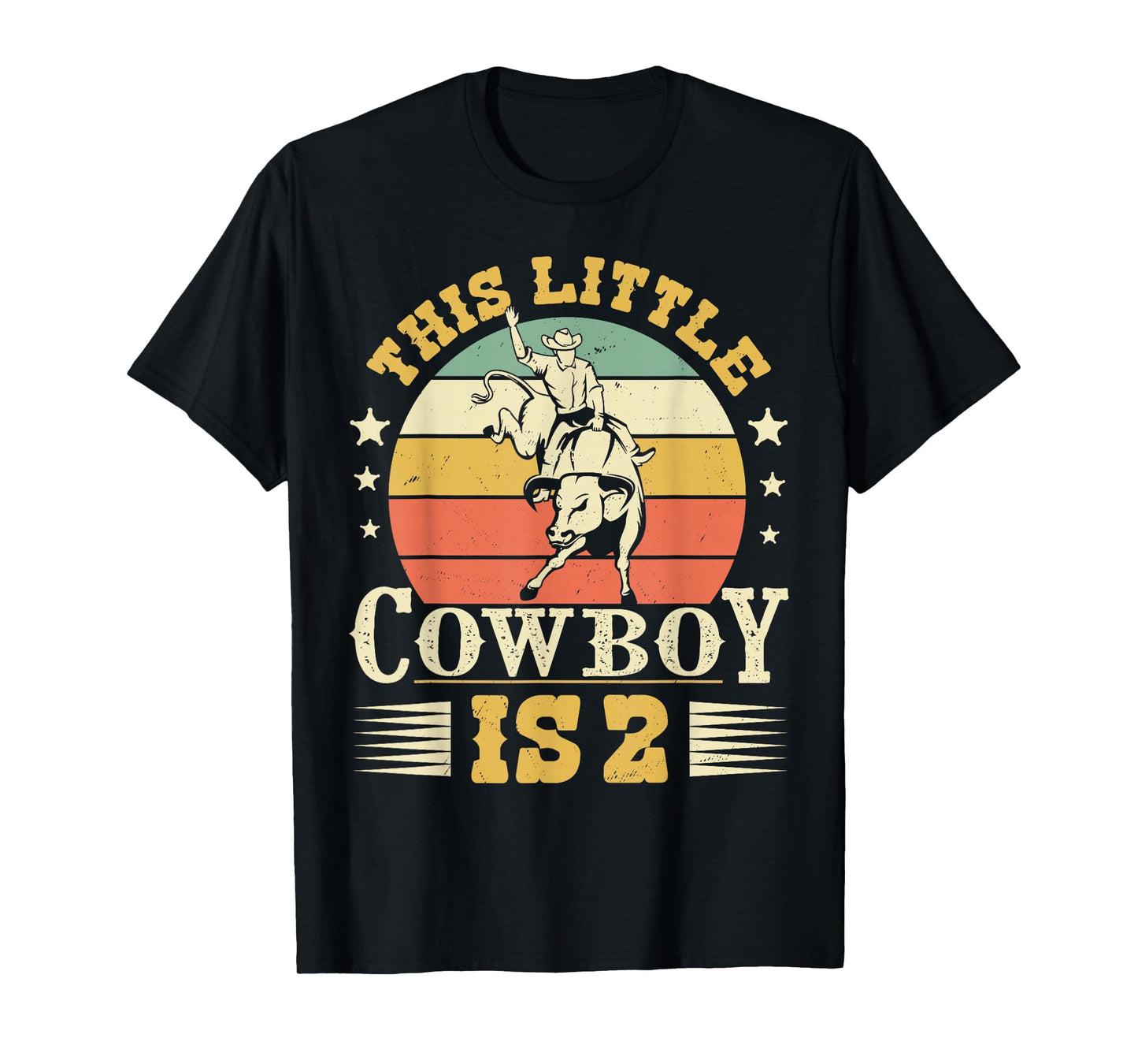 This Little Cowboy Is 2 Western Country Rodeo 2nd Birthday T-Shirt