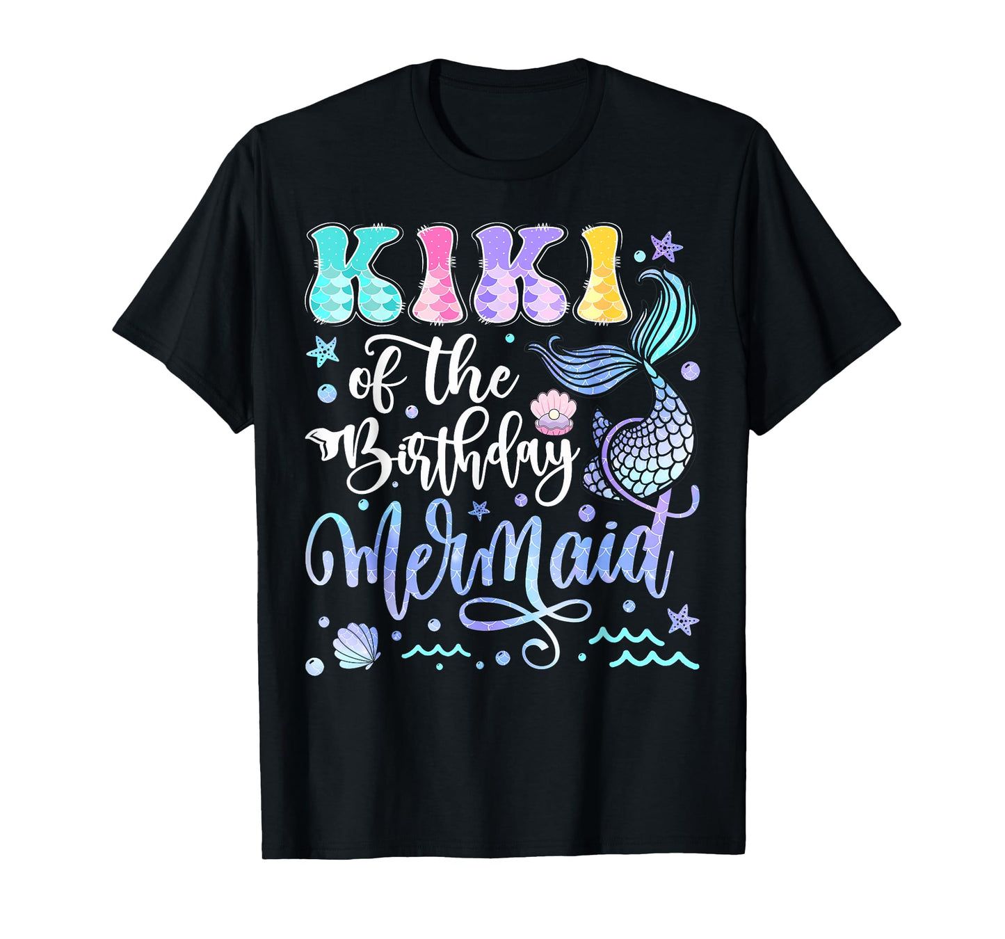 Kiki Of The Birthday Mermaid Bday Girl Groovy T-Shirt