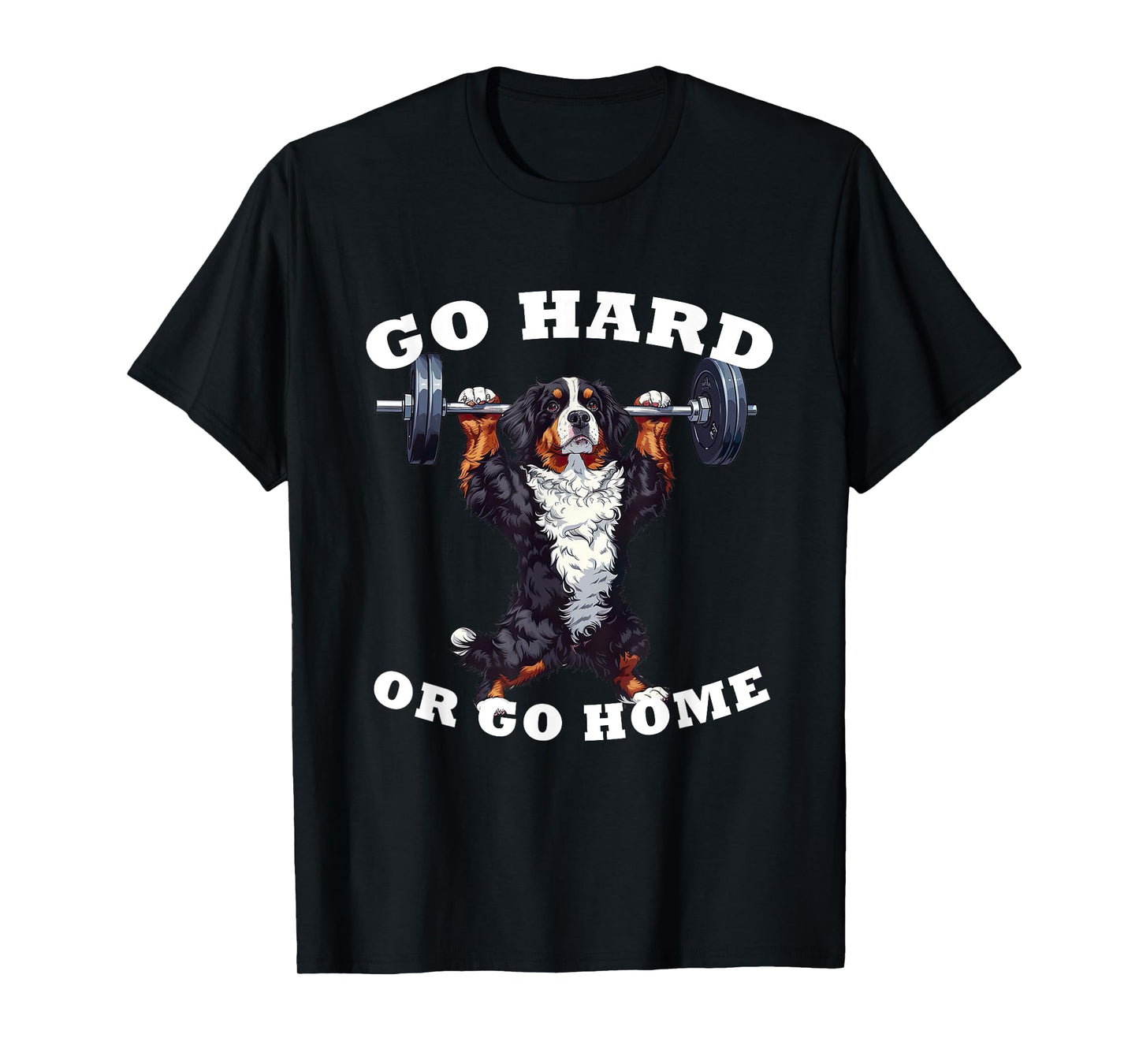 Pumping Weight Lifting Funny Bernese Mountain Dog T-Shirt