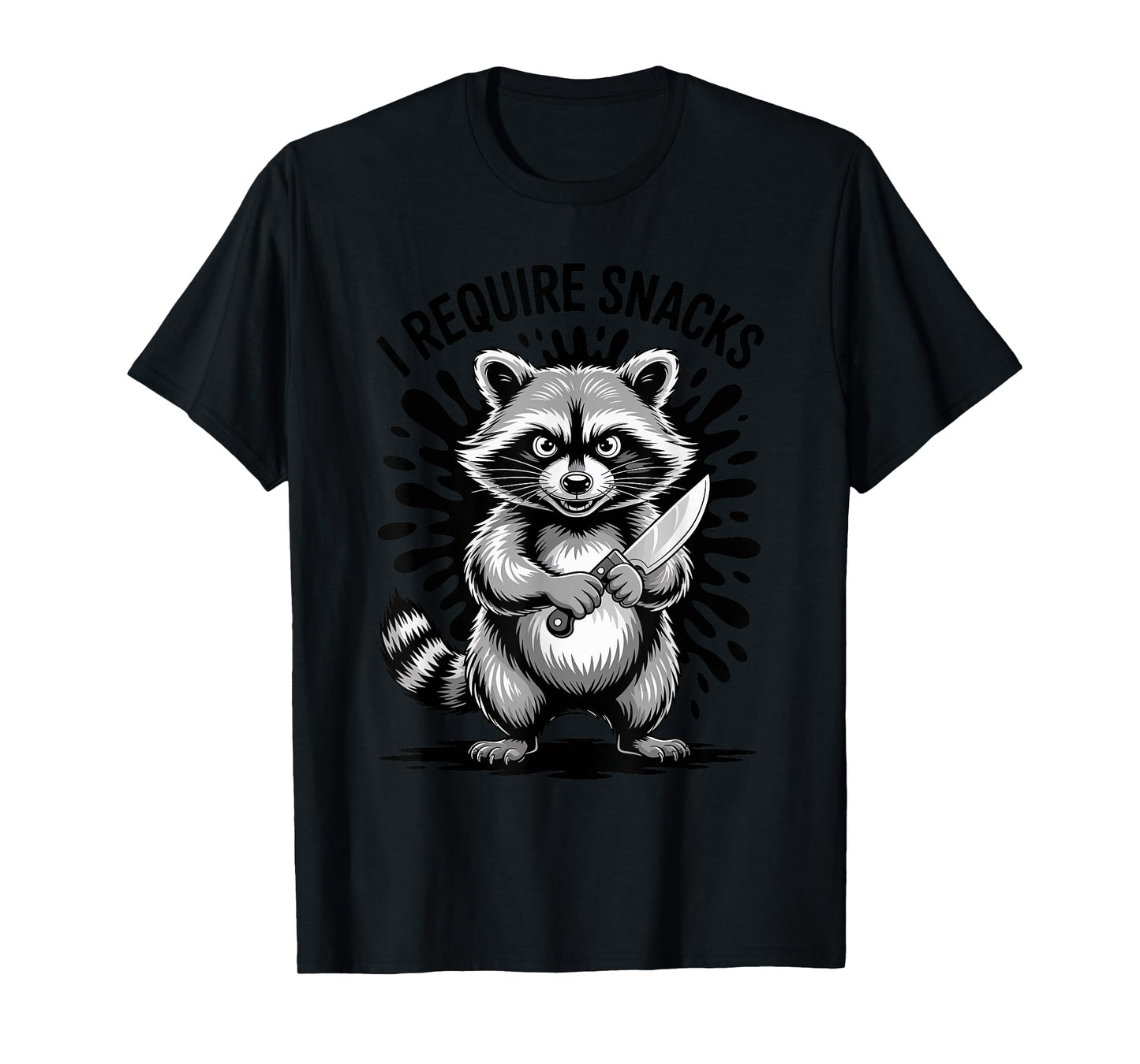 I Require Snacks Raccoon Shirt Funny Christmas Men Women T-Shirt
