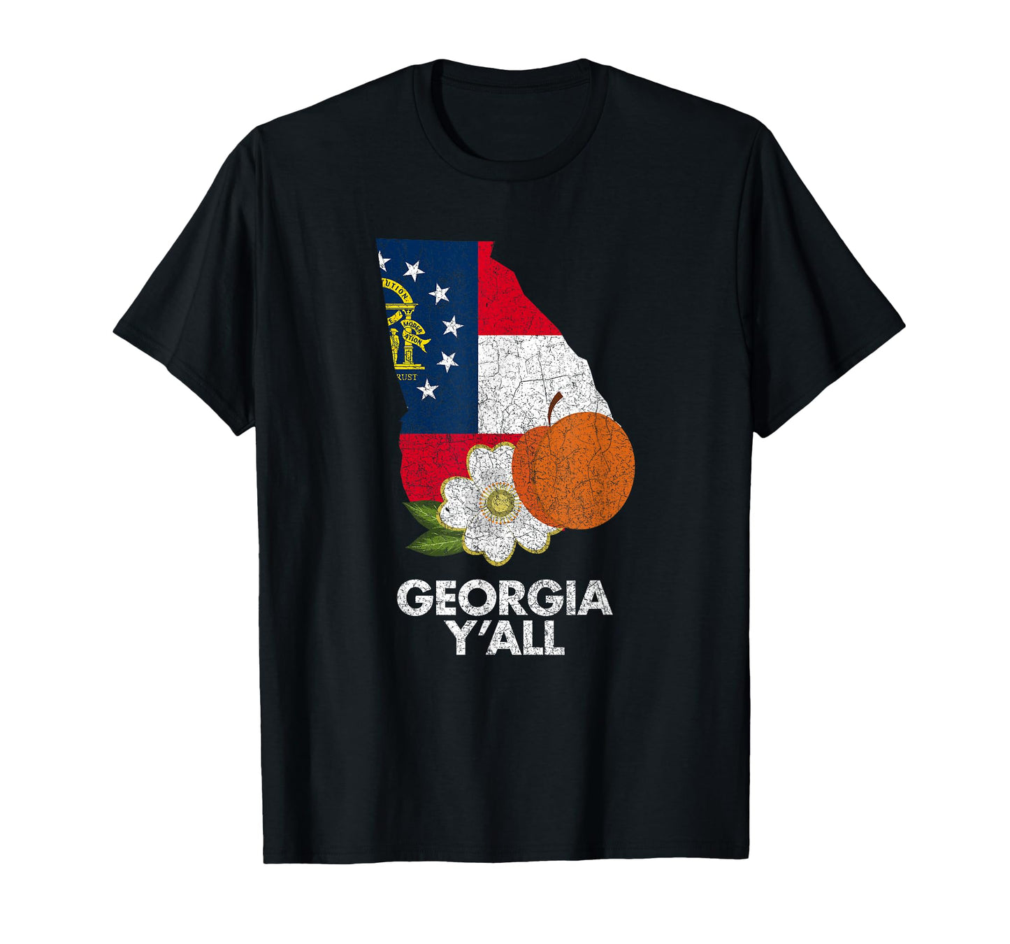 Vintage State of Georgia T-shirt Flag Peach Y'all T-Shirt