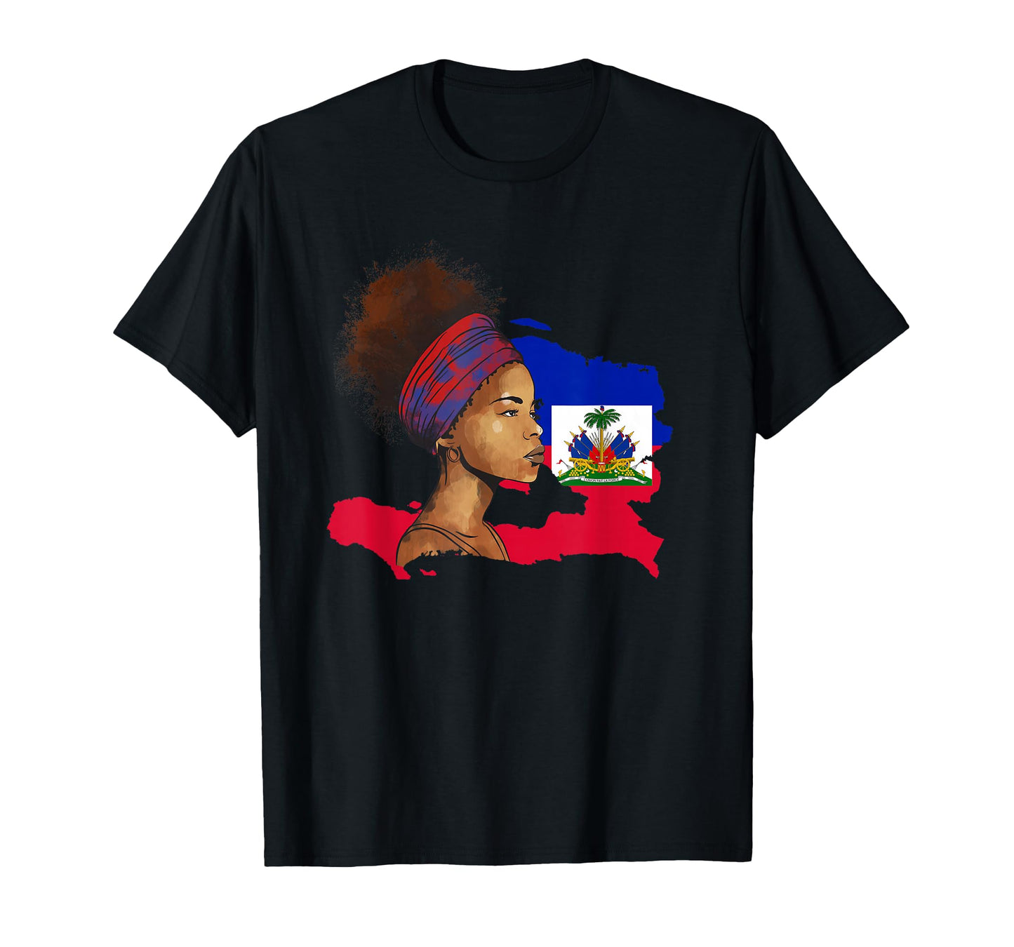 Haiti Country Map Woman Ayiti Girl Haitian Flag Day T-Shirt