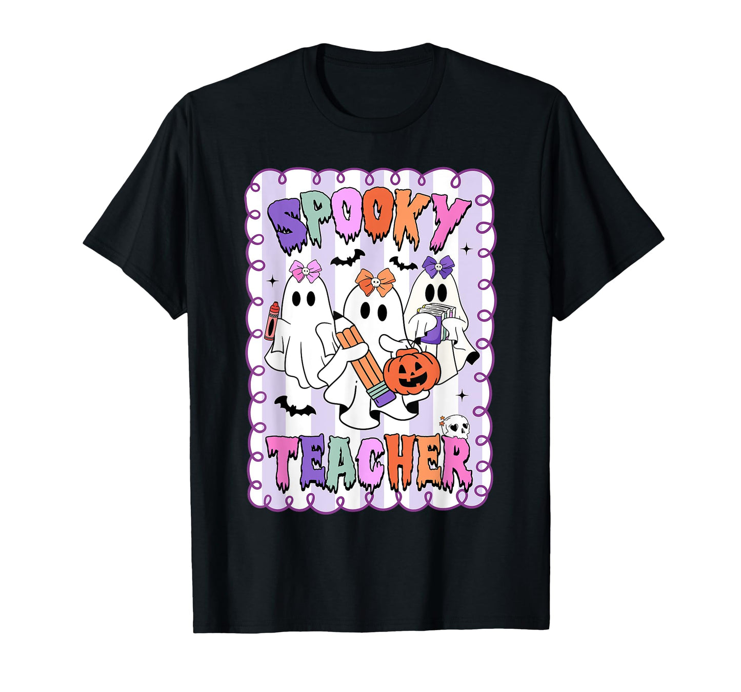 Spooky Teacher Halloween Cute Halloween Teacher Ghost T-Shirt