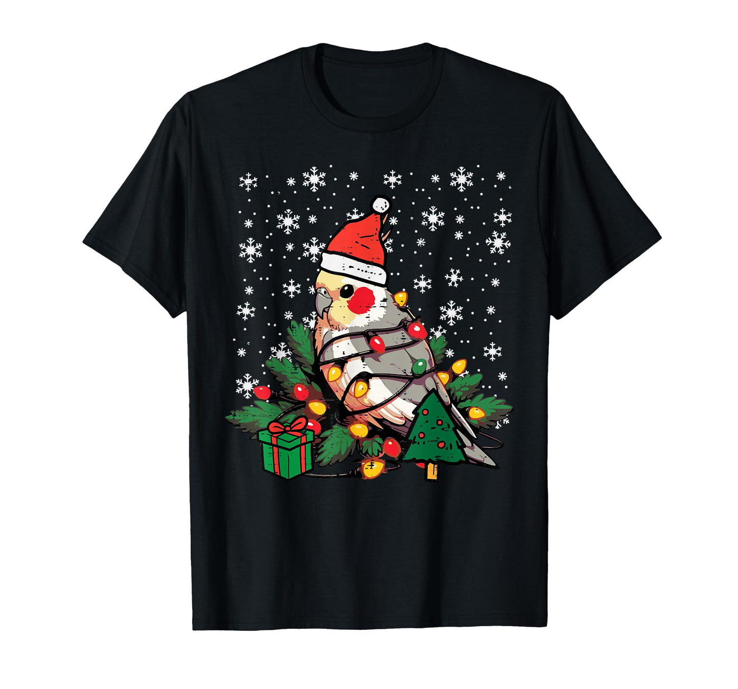 Christmas Bird Cockatiel Xmas Weiro Quarrion Men Women Kids T-Shirt