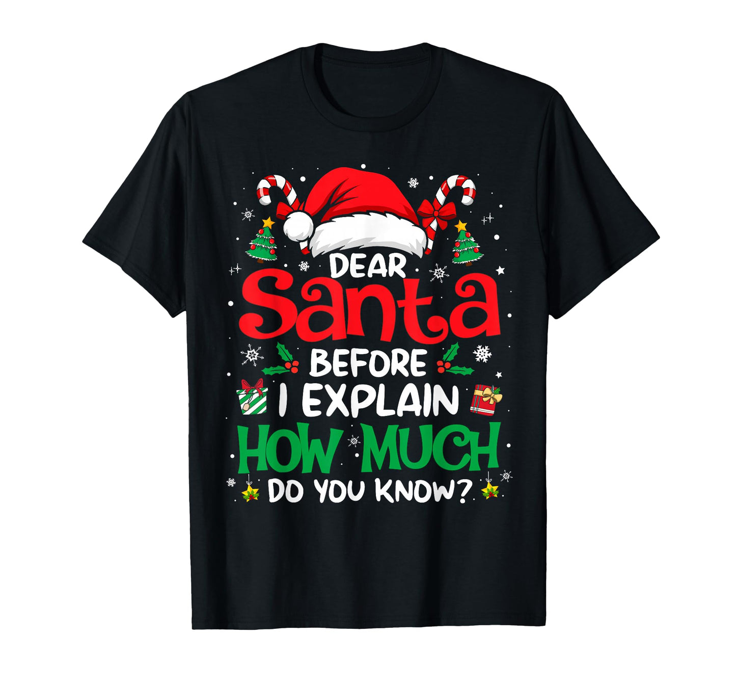 Dear Santa I Can Explain Funny Christmas Men Women Kids T-Shirt