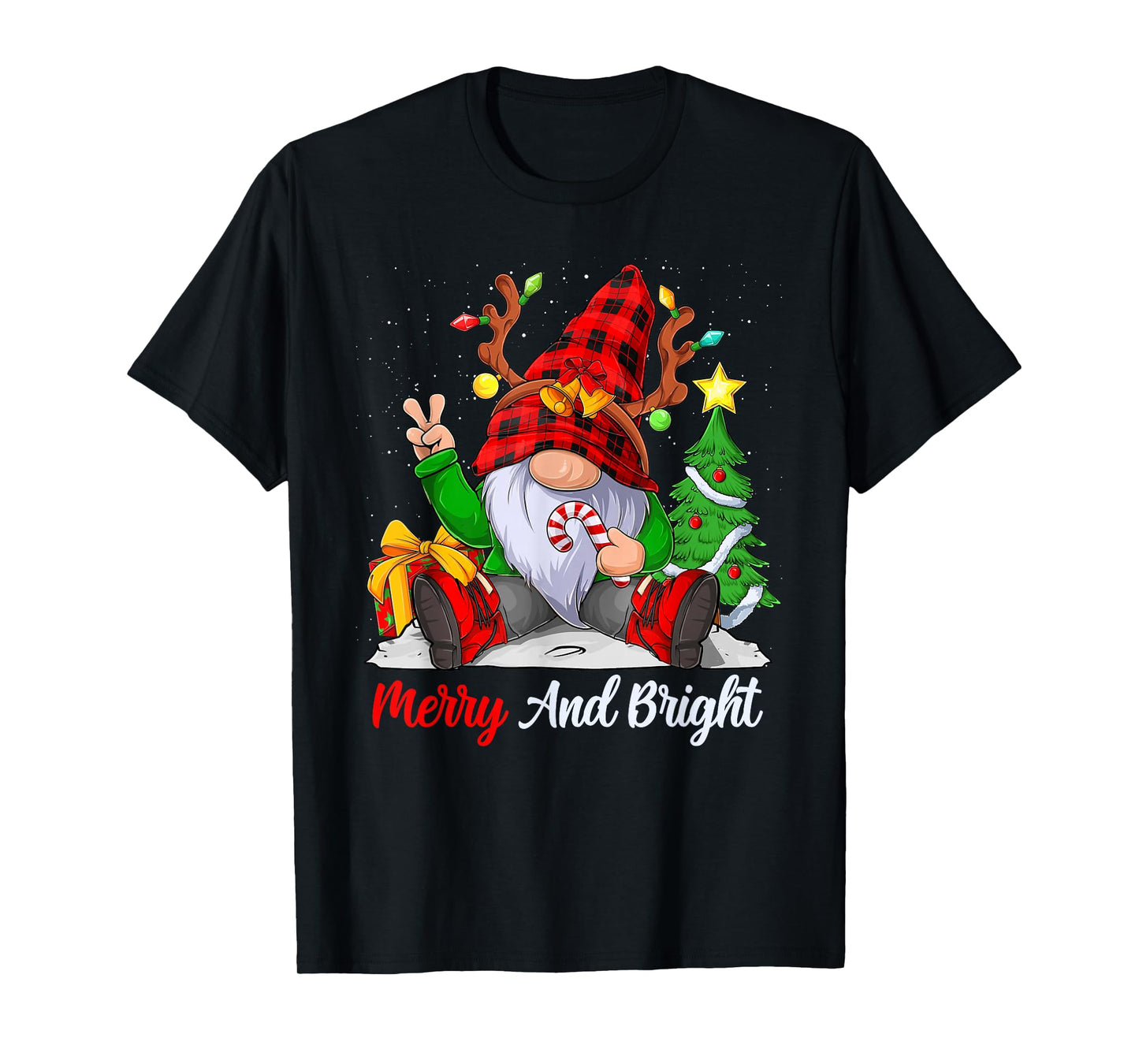 Merry and bright christmas gnome family pajamas matching T-Shirt