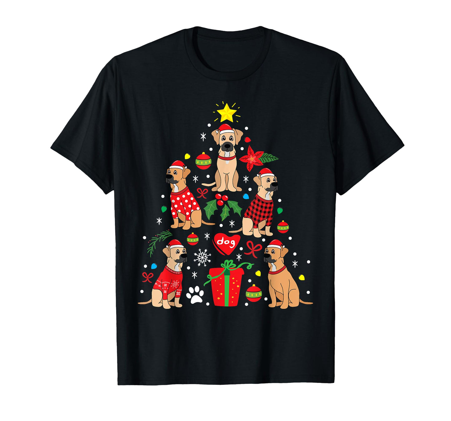 Black Mouth Cur Christmas Bauble Tree Dog Gift T-Shirt for Men Women Kids