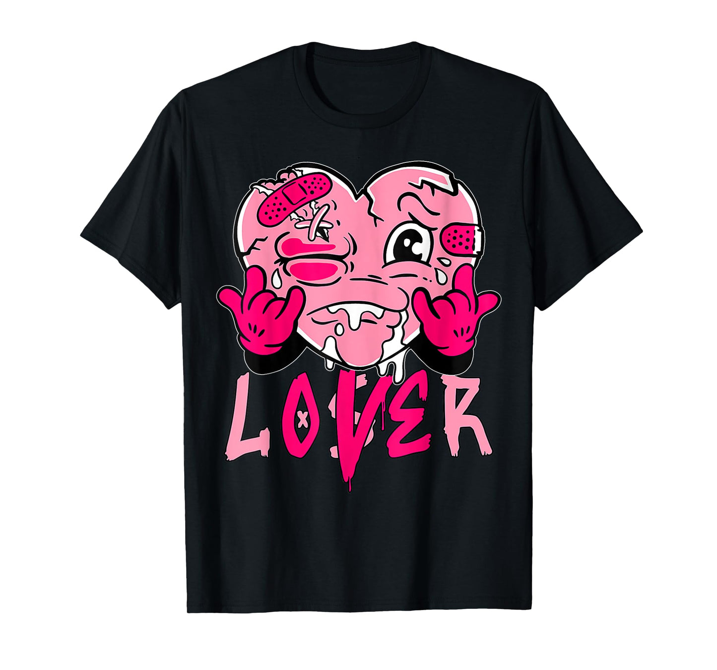 Pink Loser Lover Pink Drip Heart Matching Tee For Men Women T-Shirt
