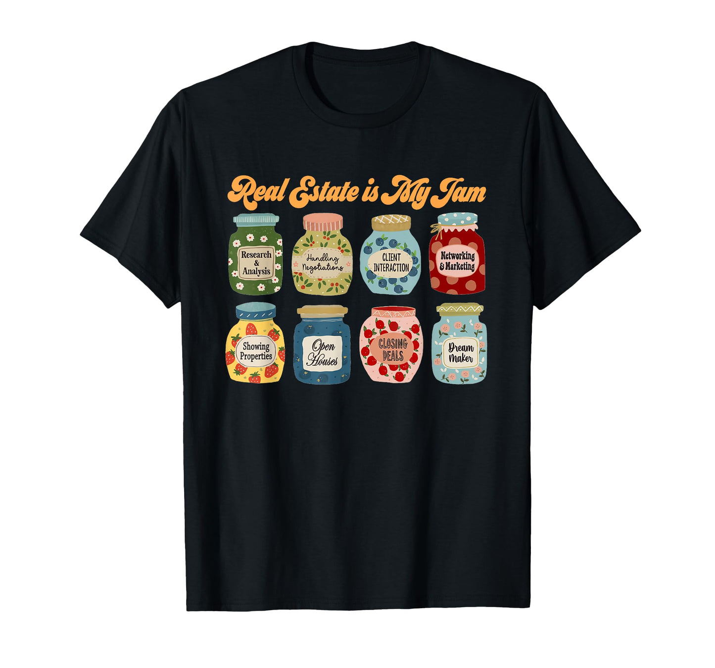 Retro Real Estate is My Jam Real Estate Agent Estate Agent T-Shirt