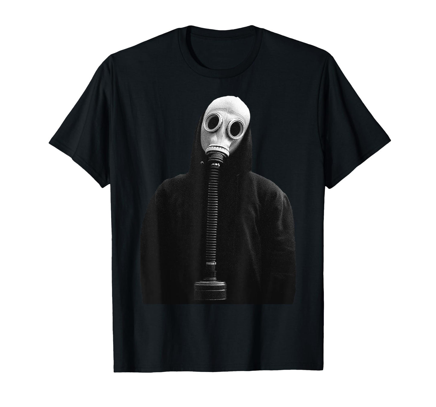 Eagerlys The Man in Black Wearing Gas Mask Vintage T-Shirt
