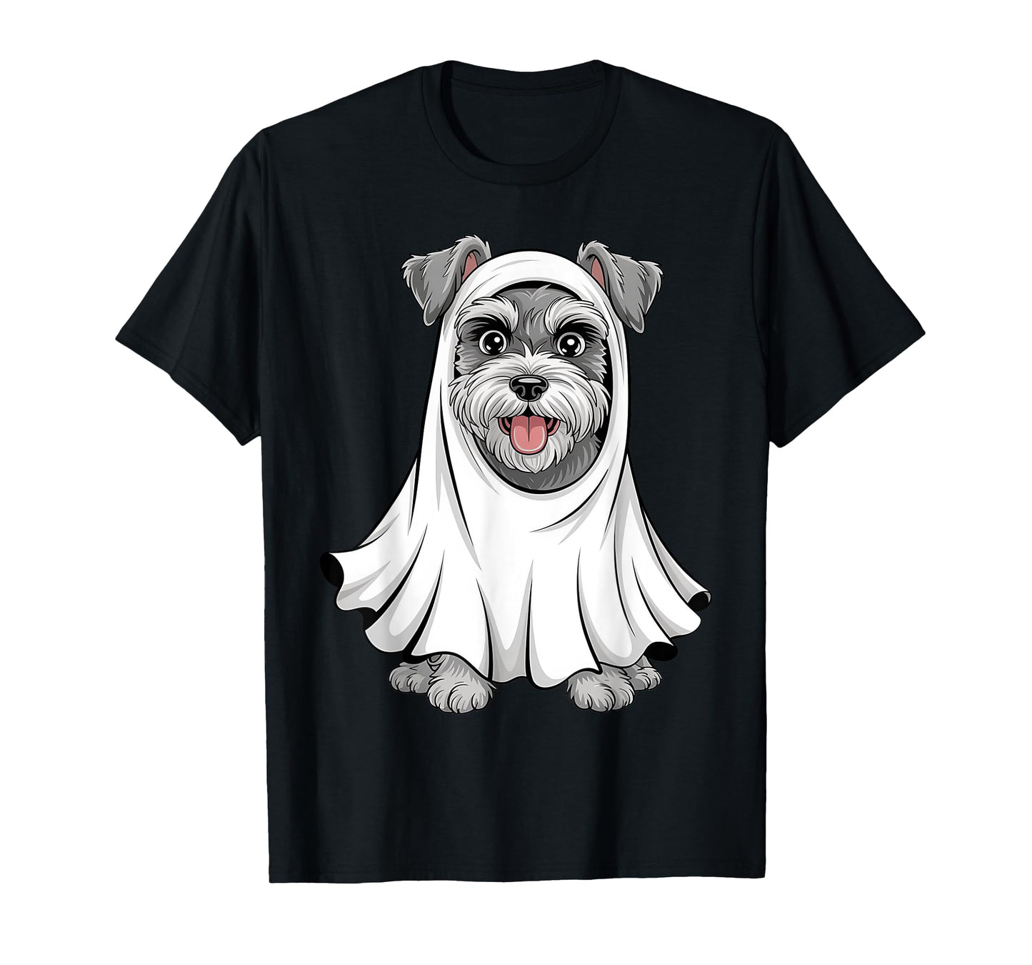 Miniature Schnauzer Ghost Pumpkin Halloween Fall Dog Lover T-Shirt