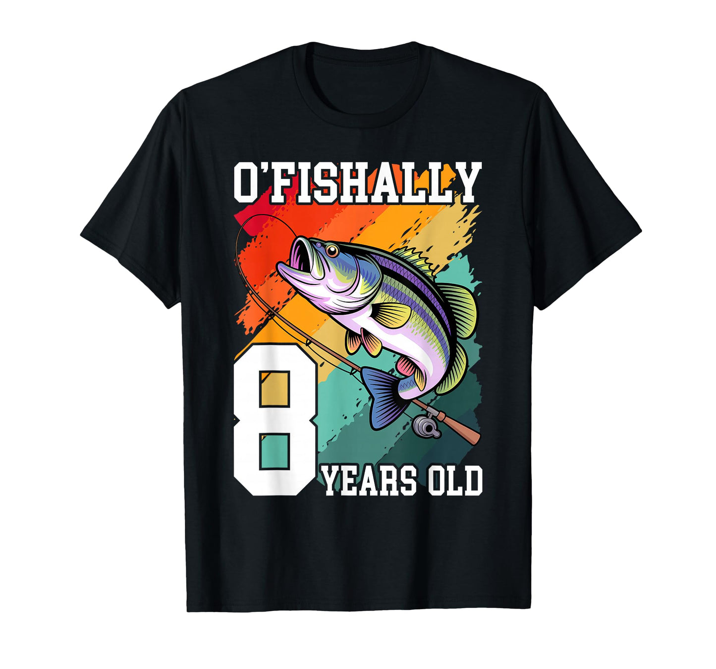 Ofishally 8 Years Old Fisherman 8th Birthday Fishing T-Shirt