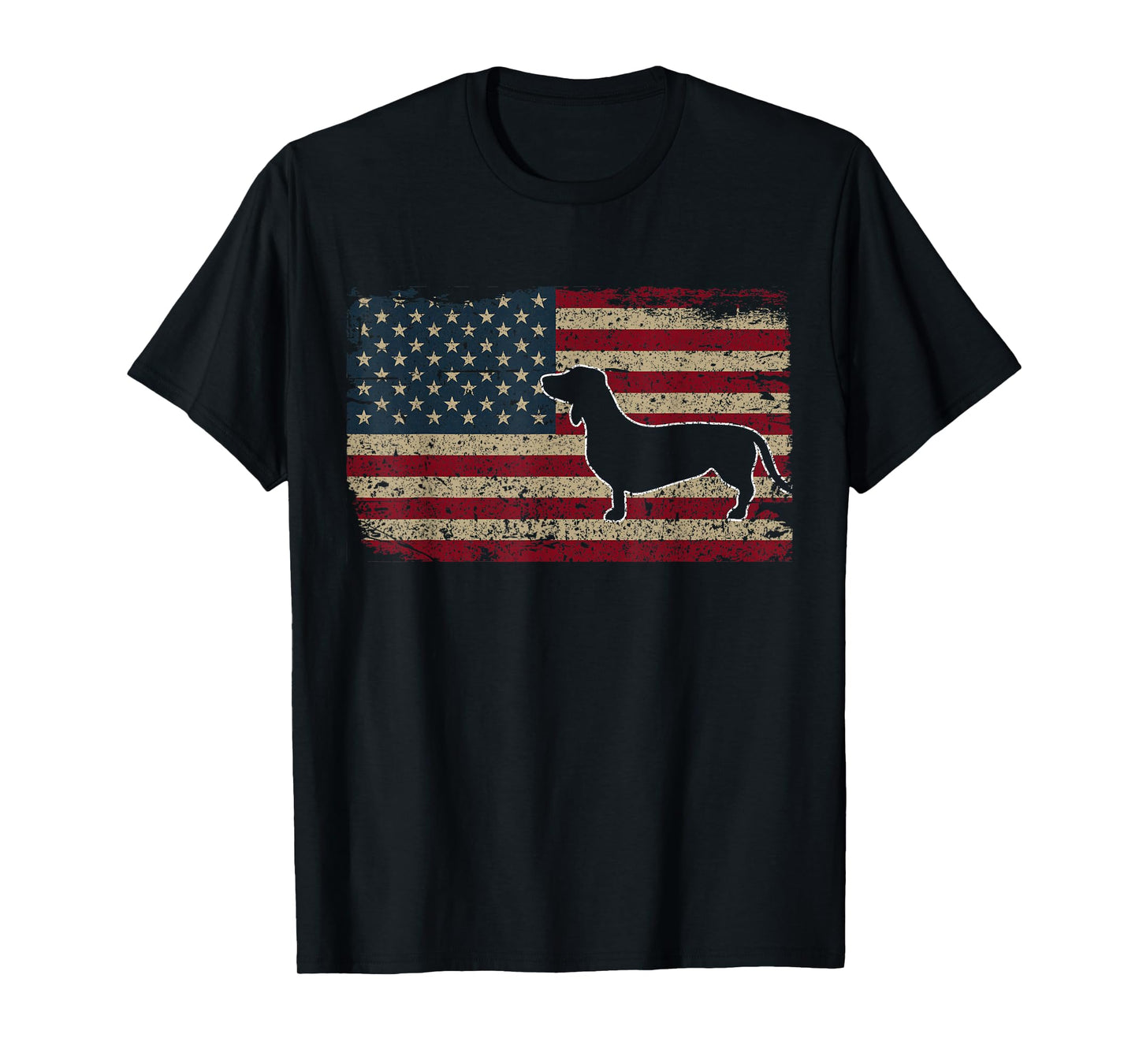 Dachshund America Flag Patriotic Weiner Dog Gift T-Shirt Small