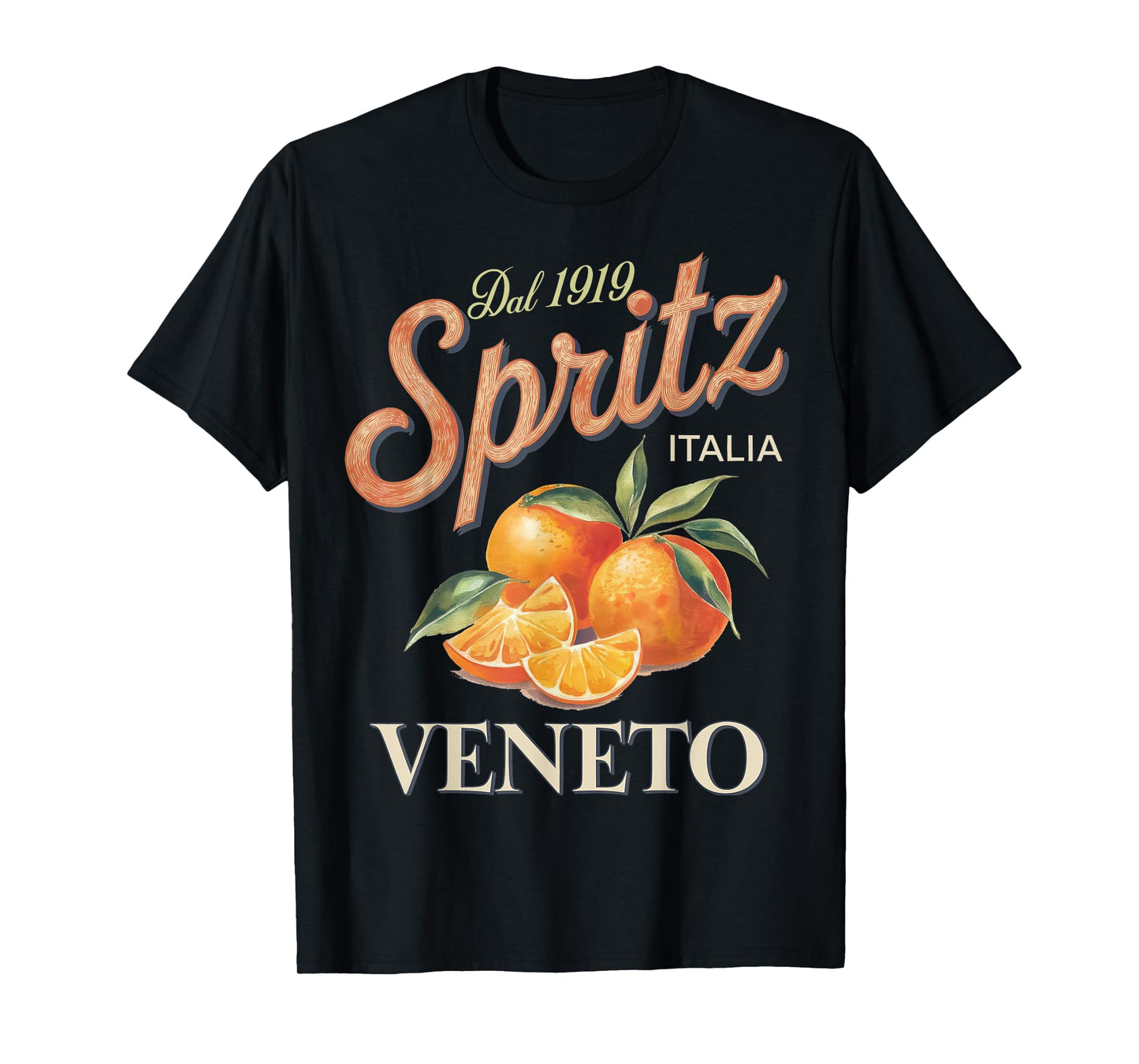 Spritz Veneto Dal 1919 Italia Vintage Orange Wine Cocktail T-Shirt