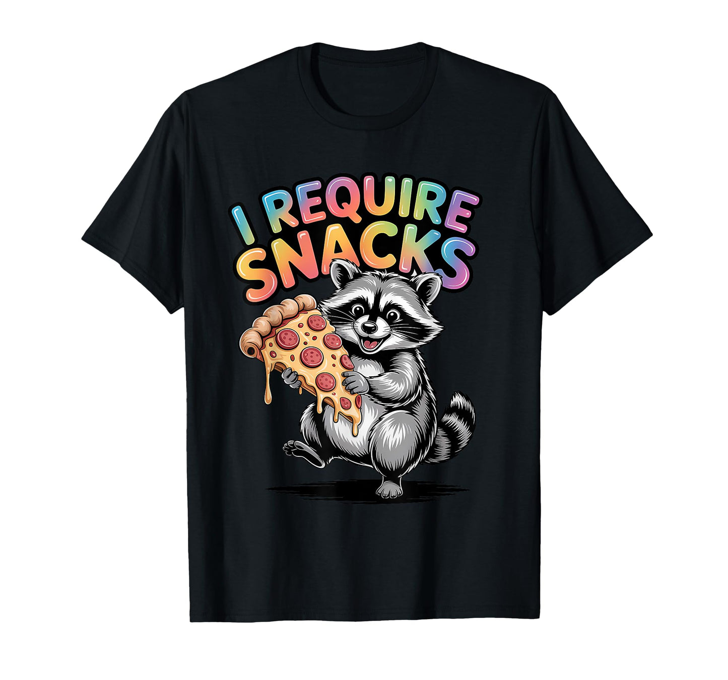 I Require Snacks Raccoon Shirt Funny Christmas Men Women T-Shirt
