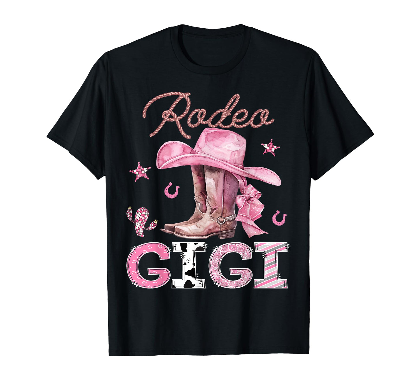 Rodeo Gigi Pink Boots Coquette CowGirl Birthday Party T-Shirt