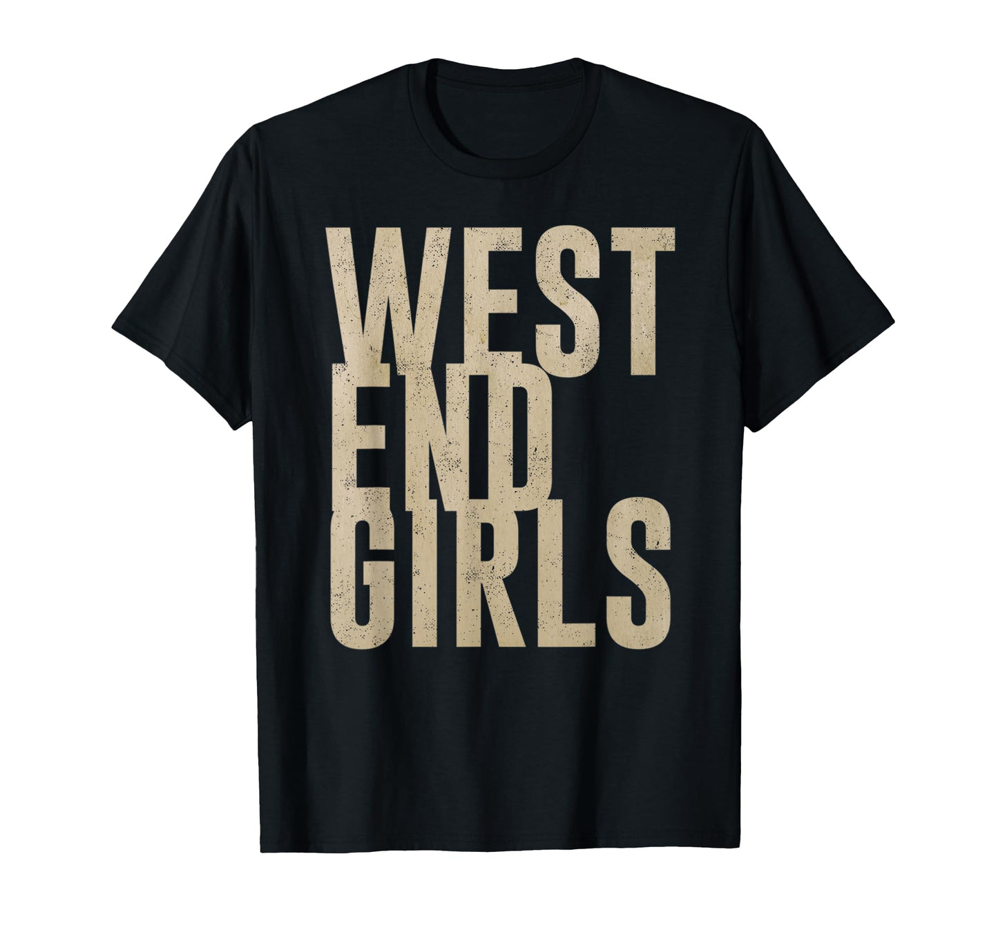 Vintage West End Girls Distressed Music Design T-Shirt