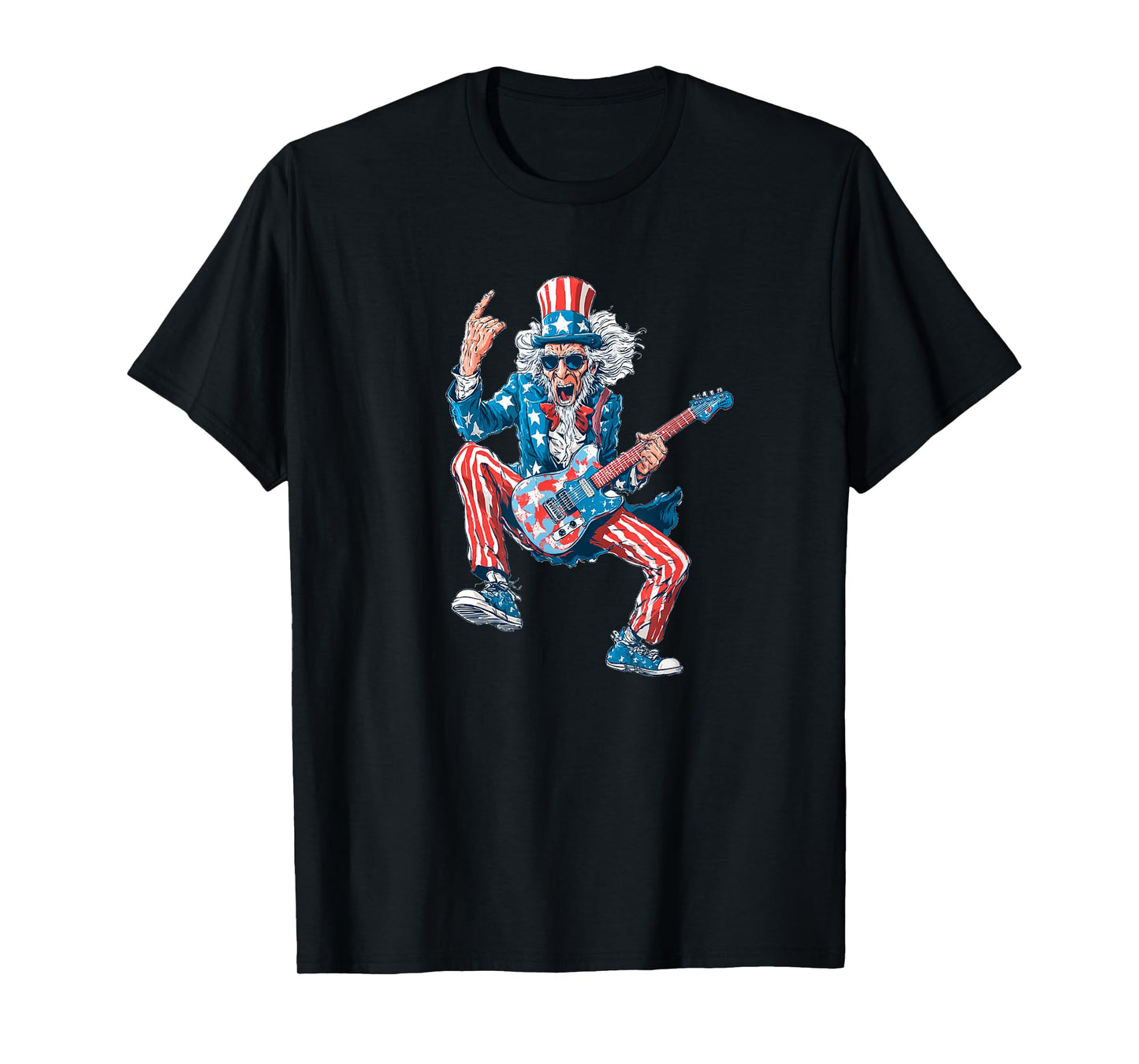 Nice Rock Guitar in US Colors for Electric Guitars Lovers T-Shirt