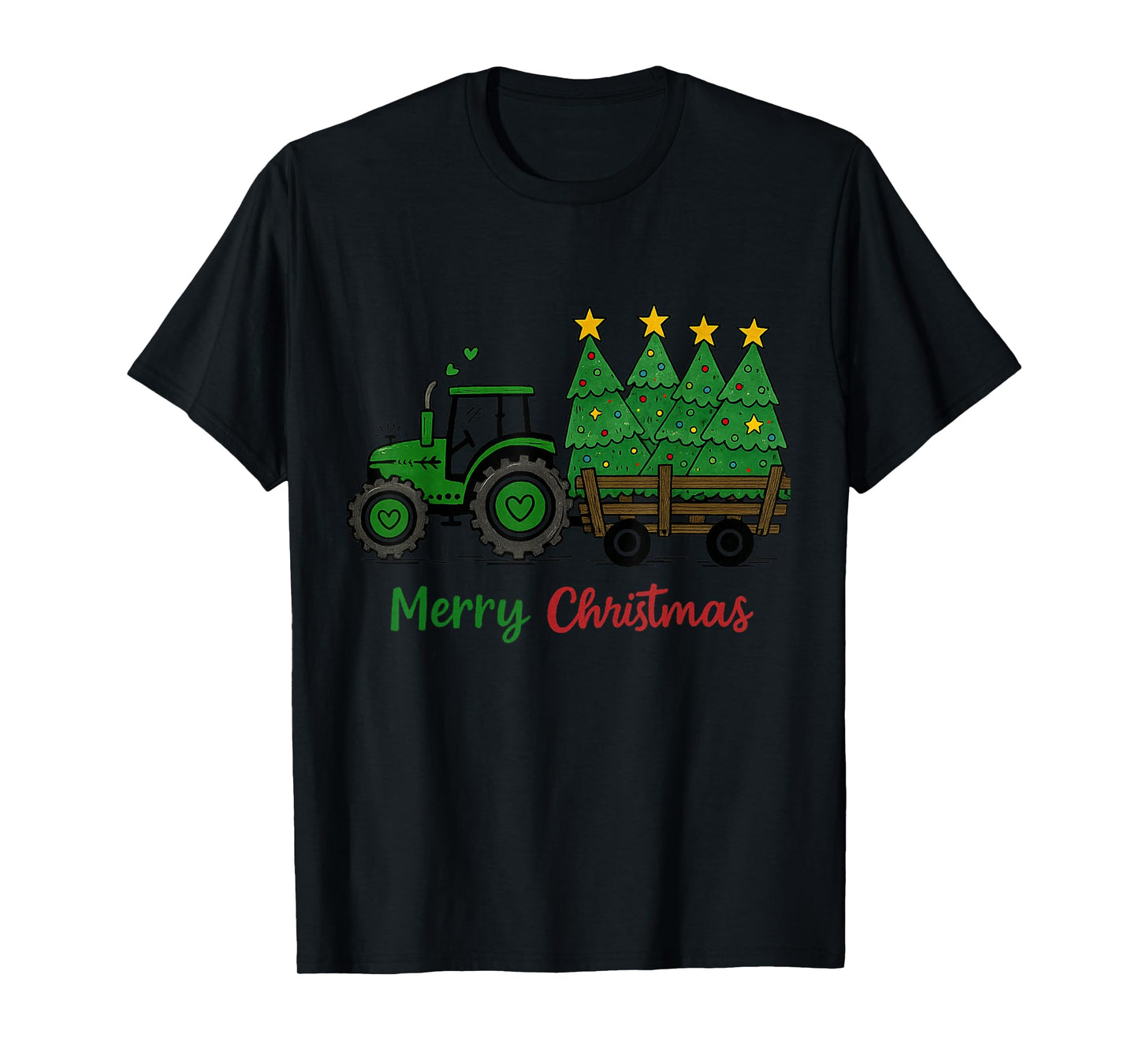 Merry Christmas Tractor Farm Country Christmas Tree T-Shirt