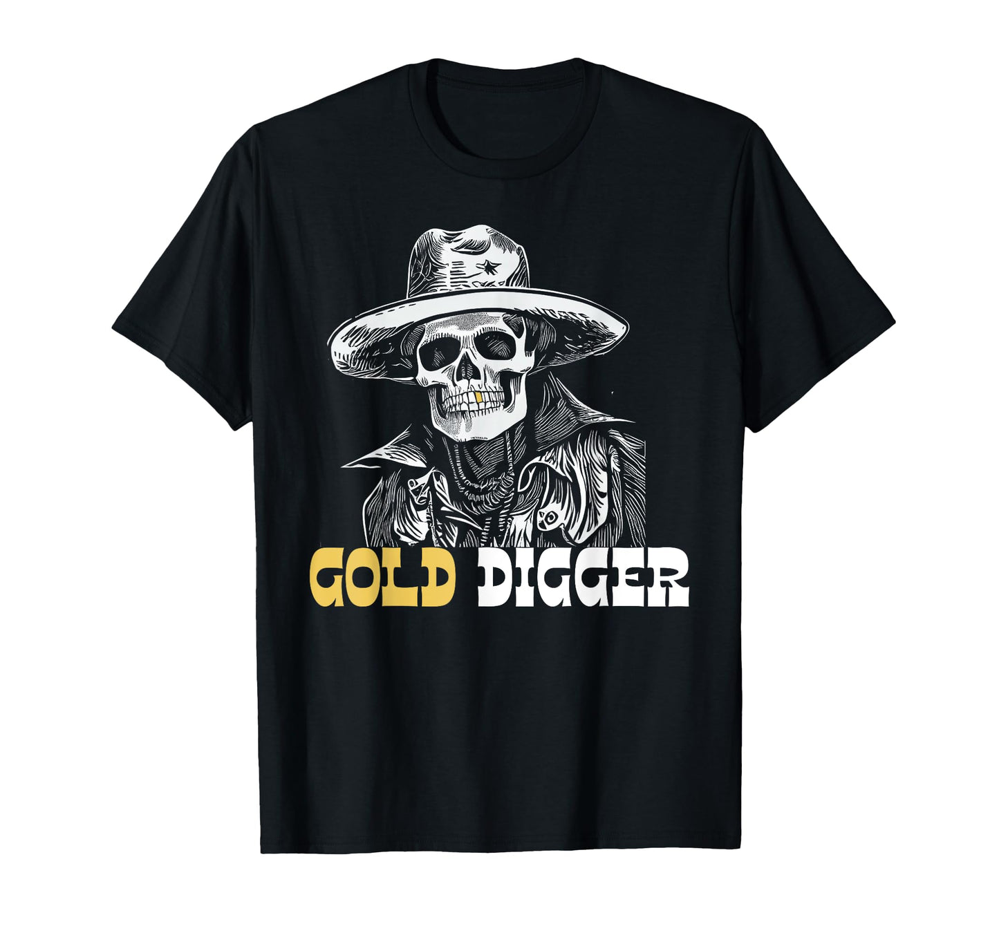 Gold Digger Mining Gold Panning Skull Funny Gold Tooth T-Shirt