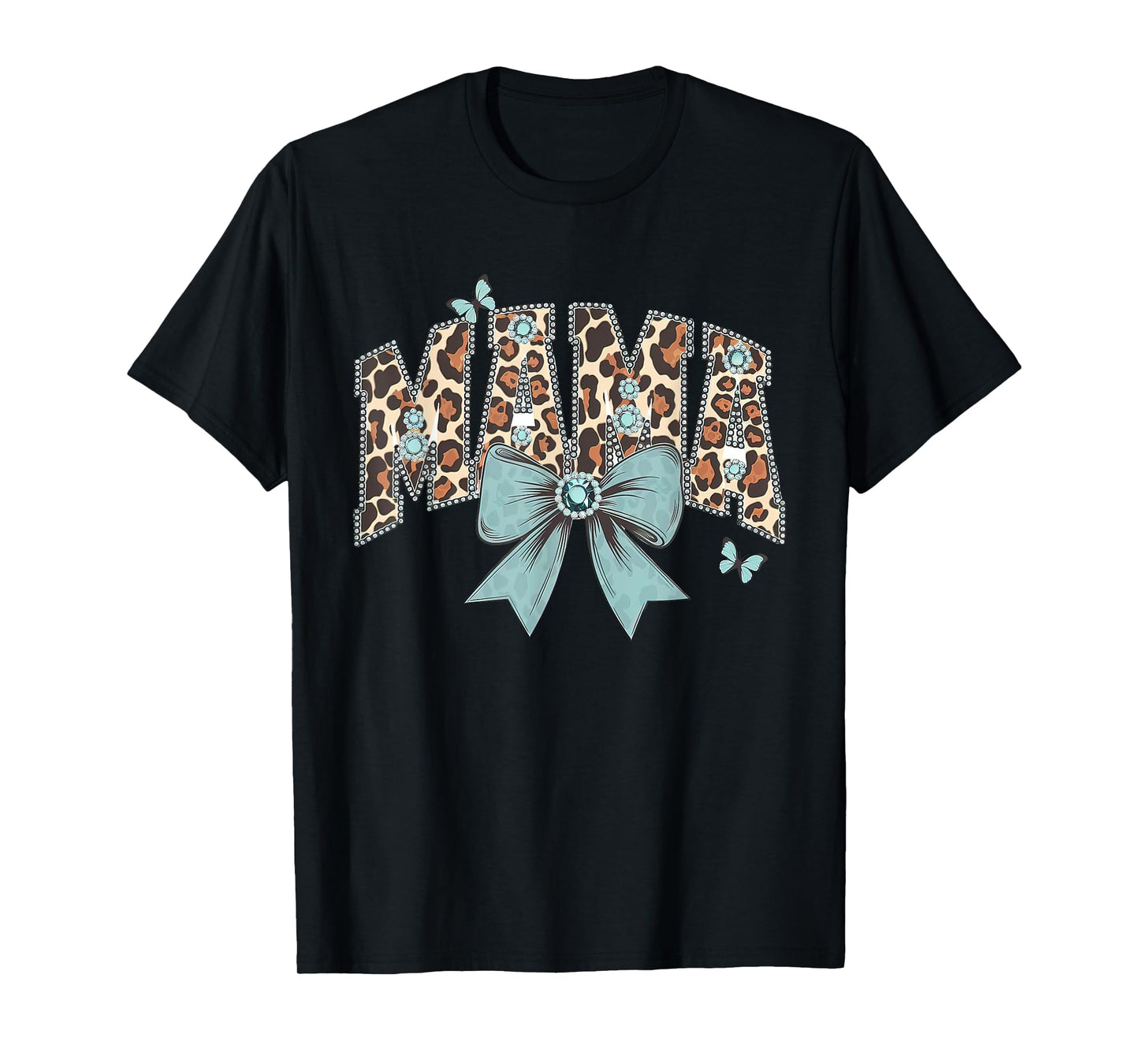 Mama Coquette Bow Cheetah Leopard Print Mom Mothers Day T-Shirt