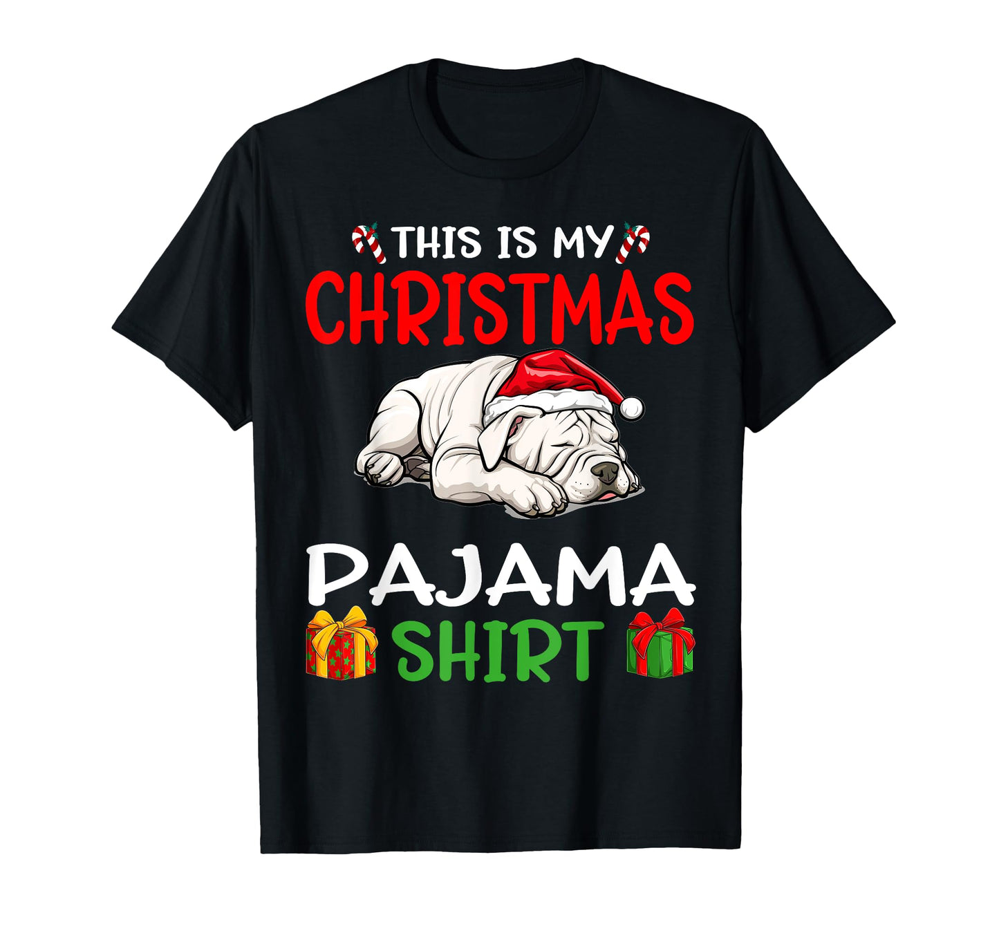 Cute Dogo Argentino Dog This is my Christmas Pajama T-Shirt for Men Women Kids
