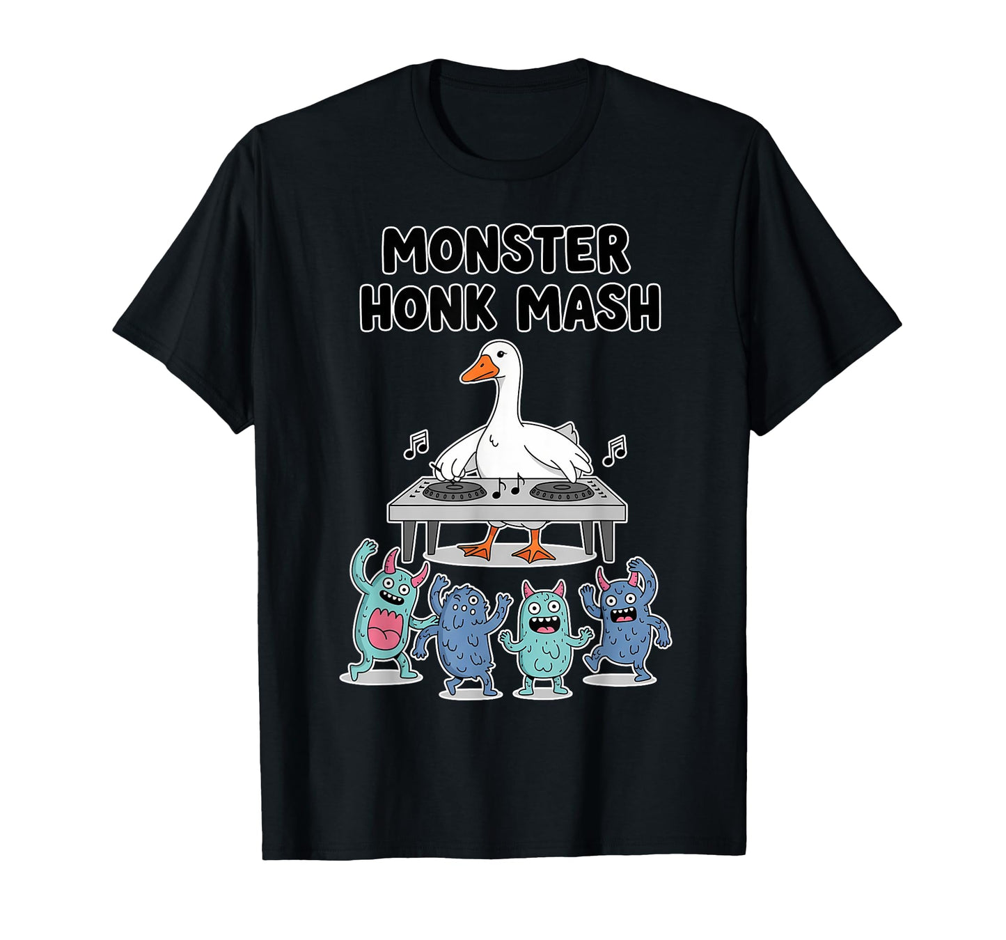 Monster Honk Mash Halloween Party Silly Goose Character T-Shirt