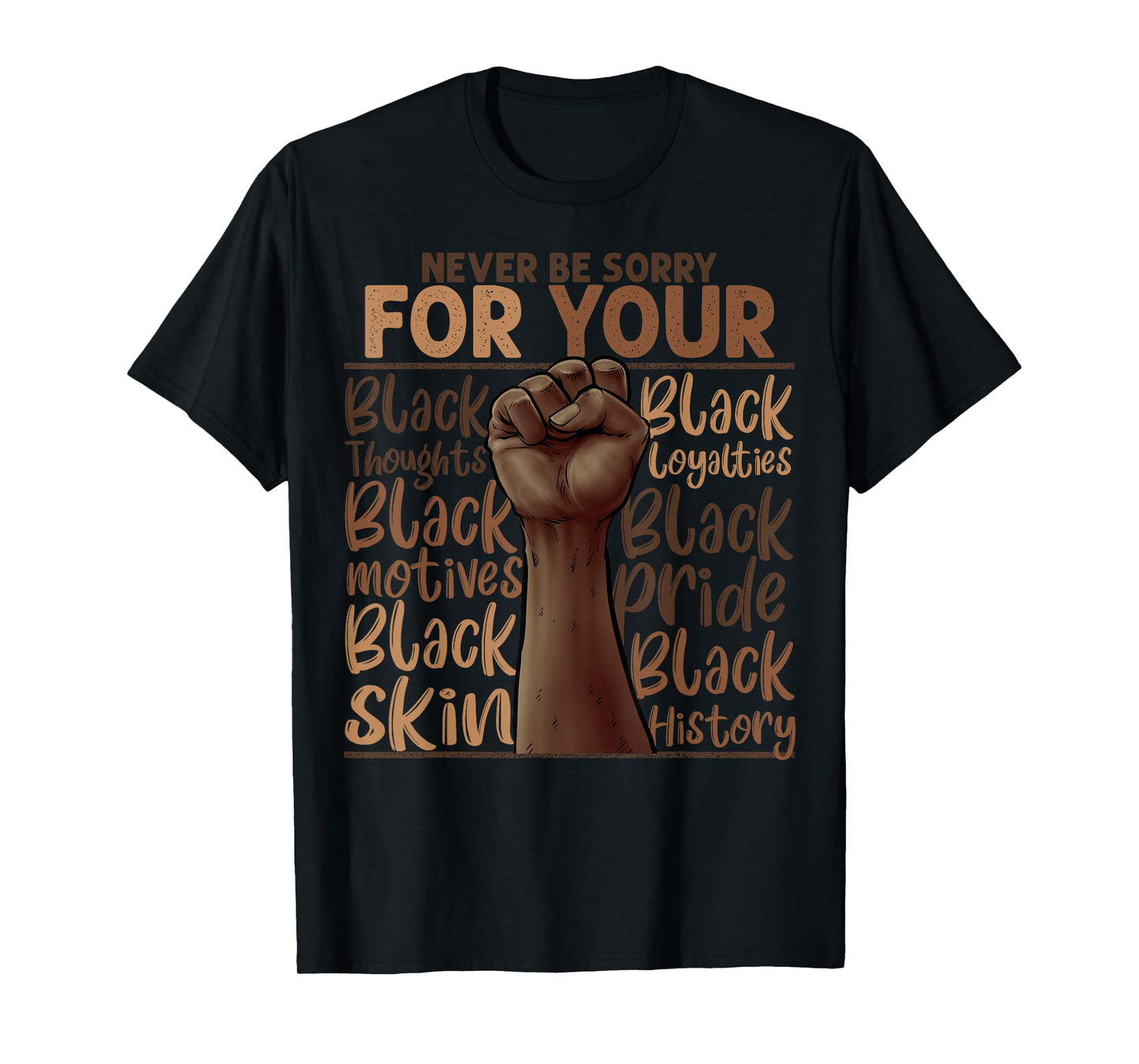 Never Be Sorry For Being Black History Juneteenth Gifts T-Shirt