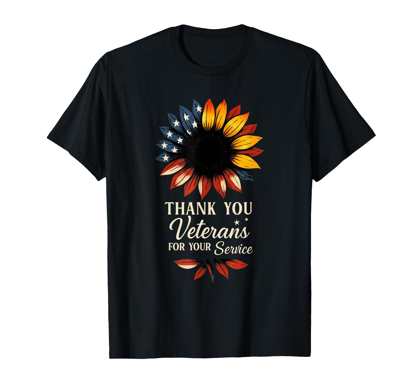 Thank You Veterans Sunflower Military Veterans Day Tribute T-Shirt