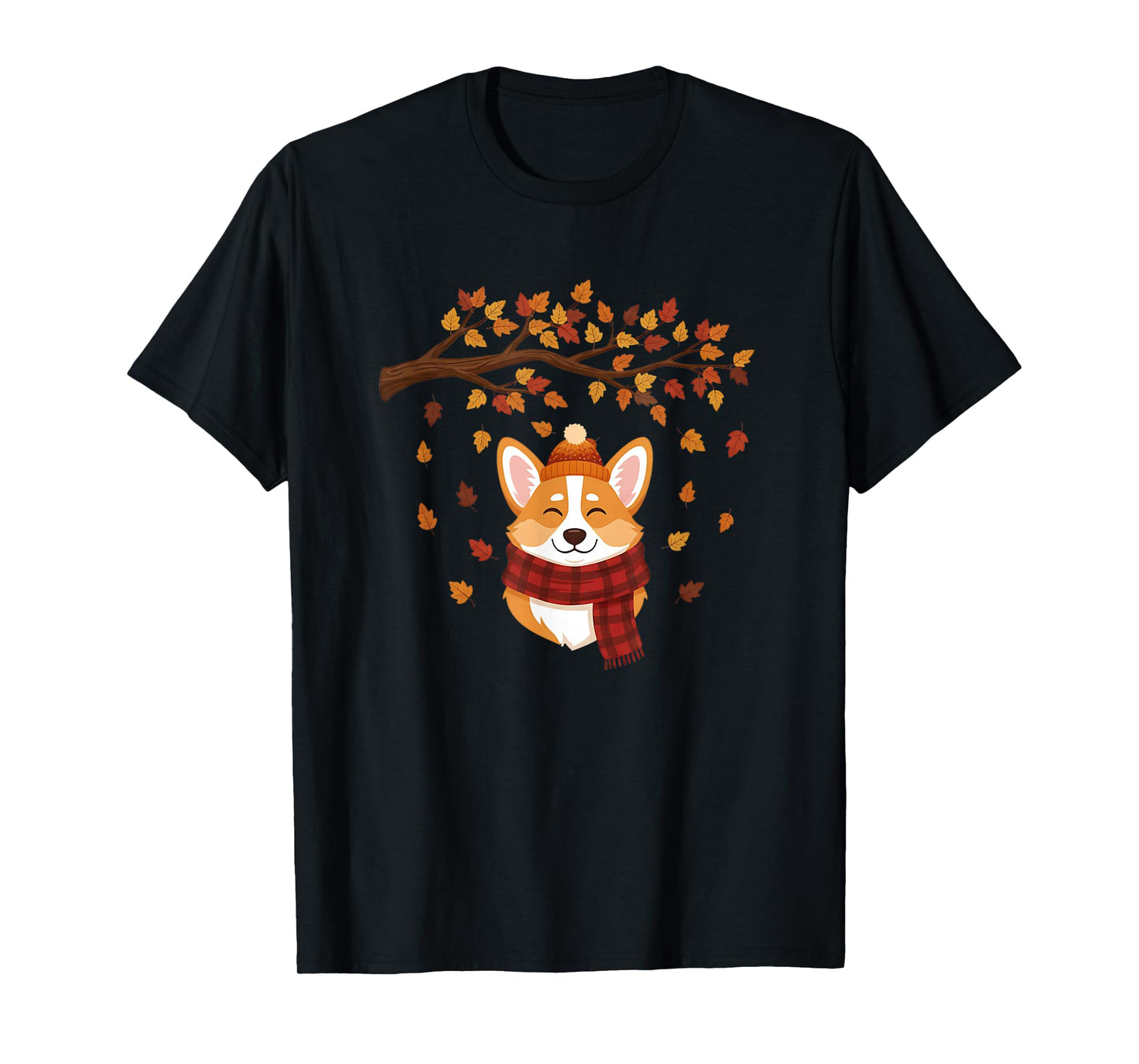 Cute Fall Corgi Dog Lover Autumn Season Leaves Colors T-Shirt
