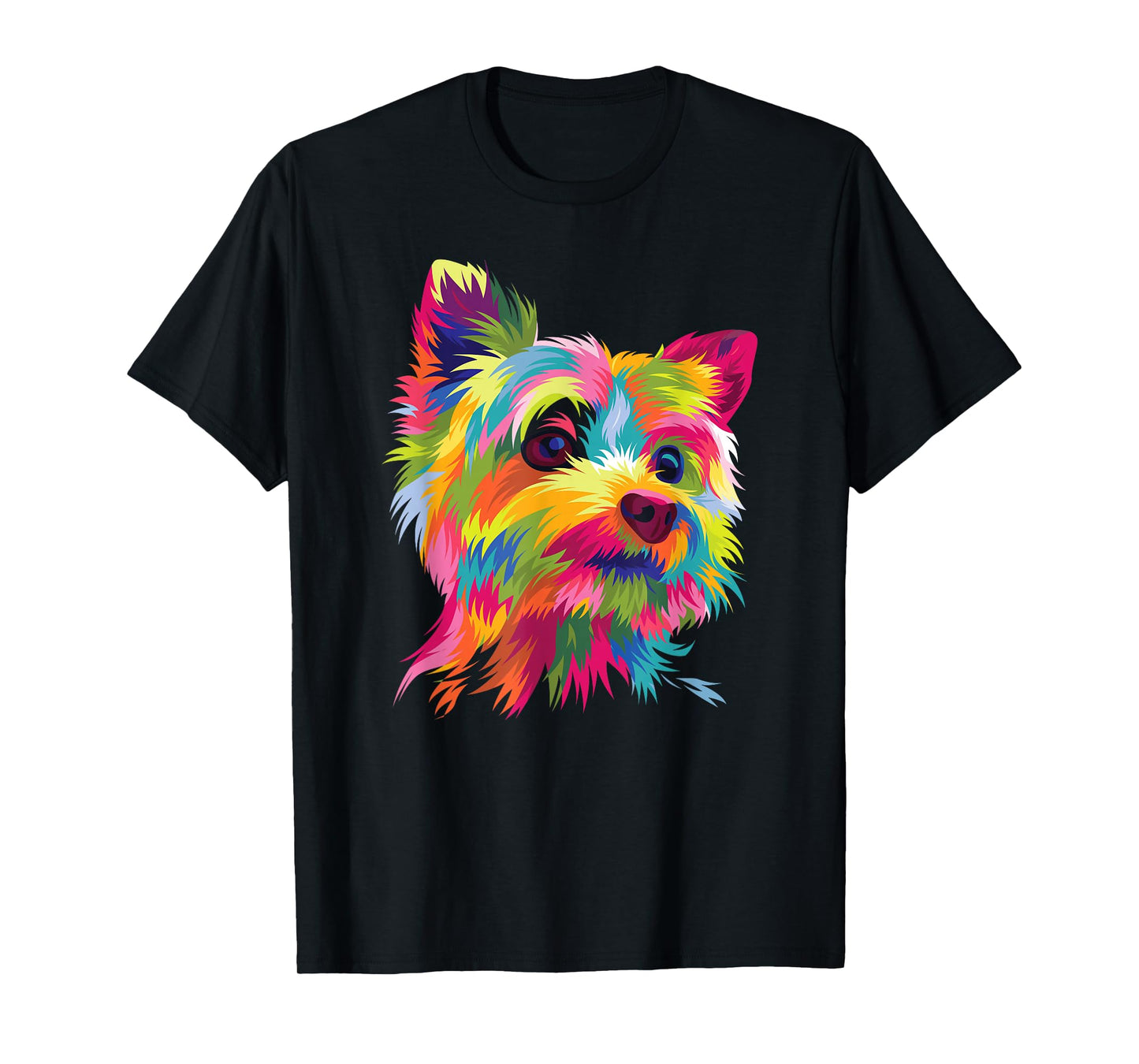 Colorful Pop Art Yorkshire Terrier Portrait Yorkie Lover T-Shirt Small