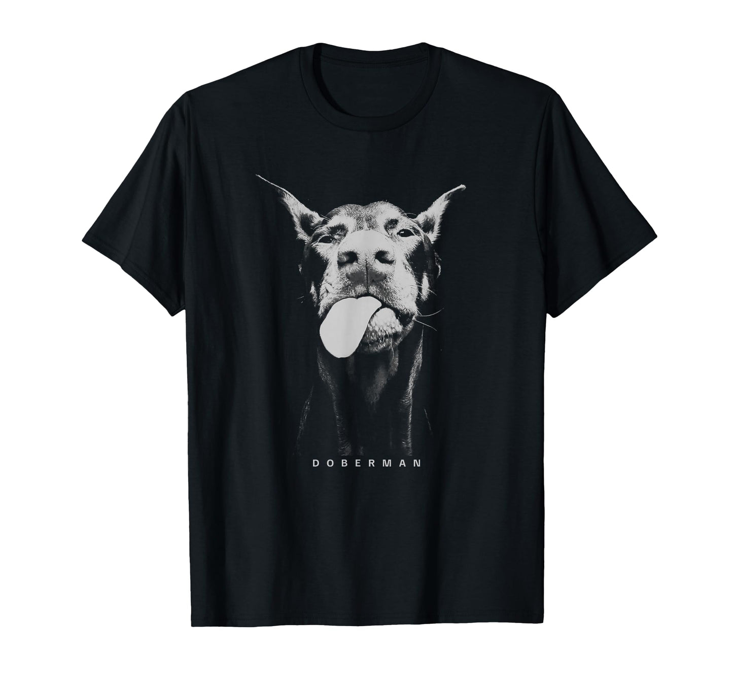 Playful Doberman Serving Attitude with a Tongue-Out Smirk T-Shirt