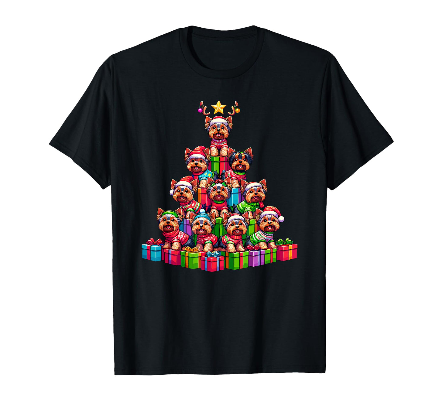Christmas Tree Yorkshire Terrier Terriers Yorkie T-Shirt