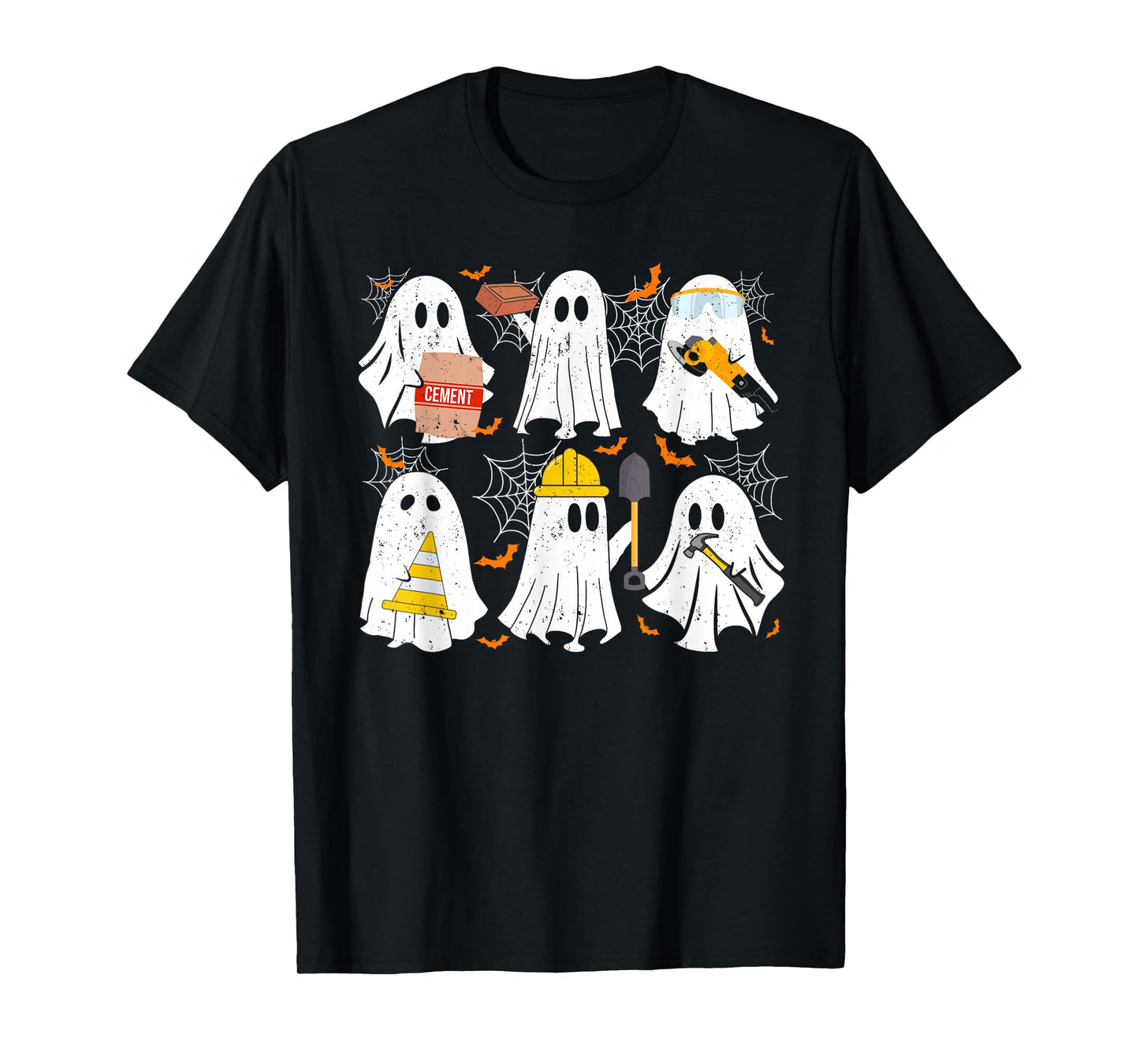 Ghost Construction Worker Costume For Halloween Men Women T-Shirt