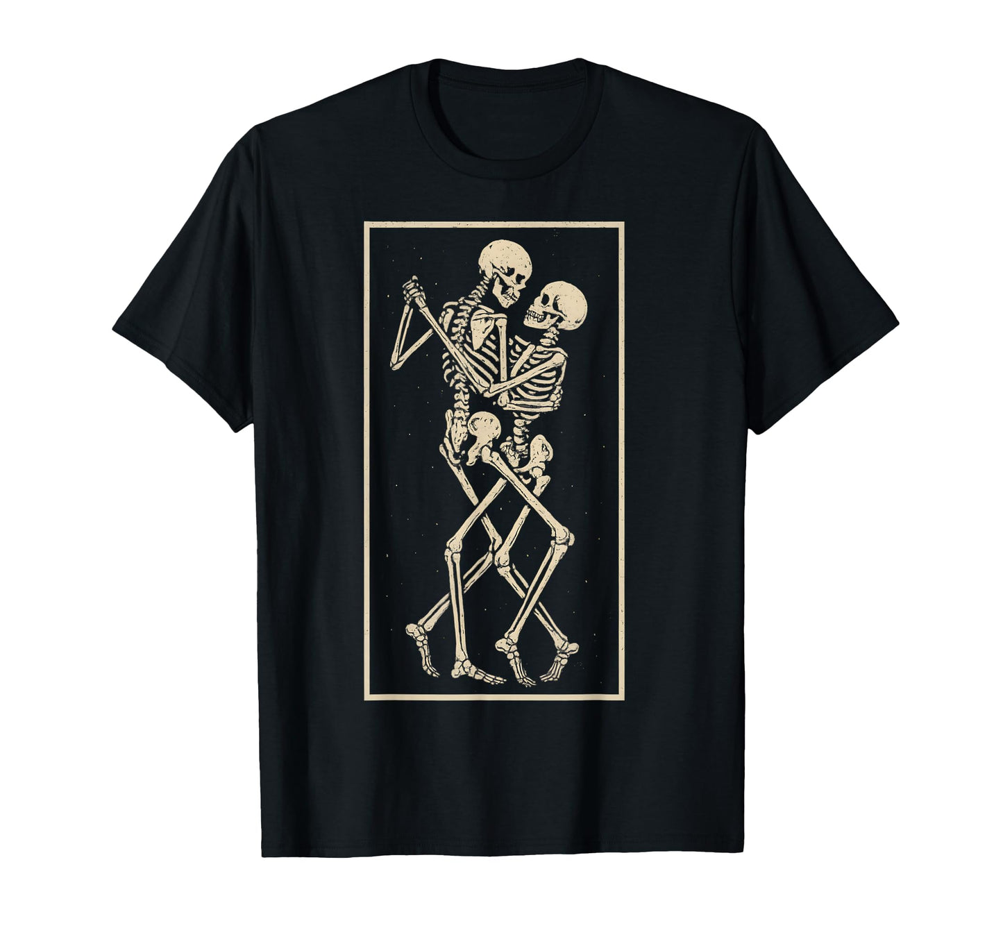 Dancing Skeleton Couple – Romantic Gothic Halloween Design T-Shirt