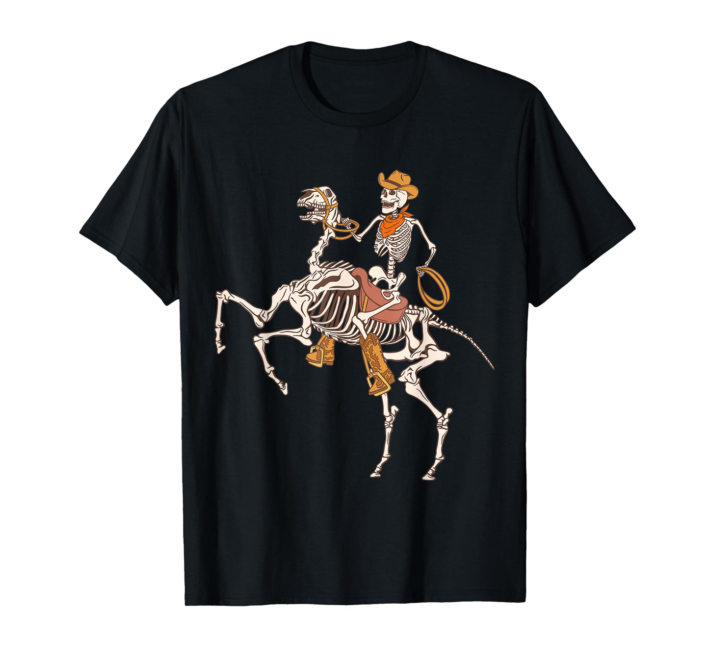 Cowboy Skeleton Riding Horse Funny Halloween Cowgirl Cowboy T-Shirt