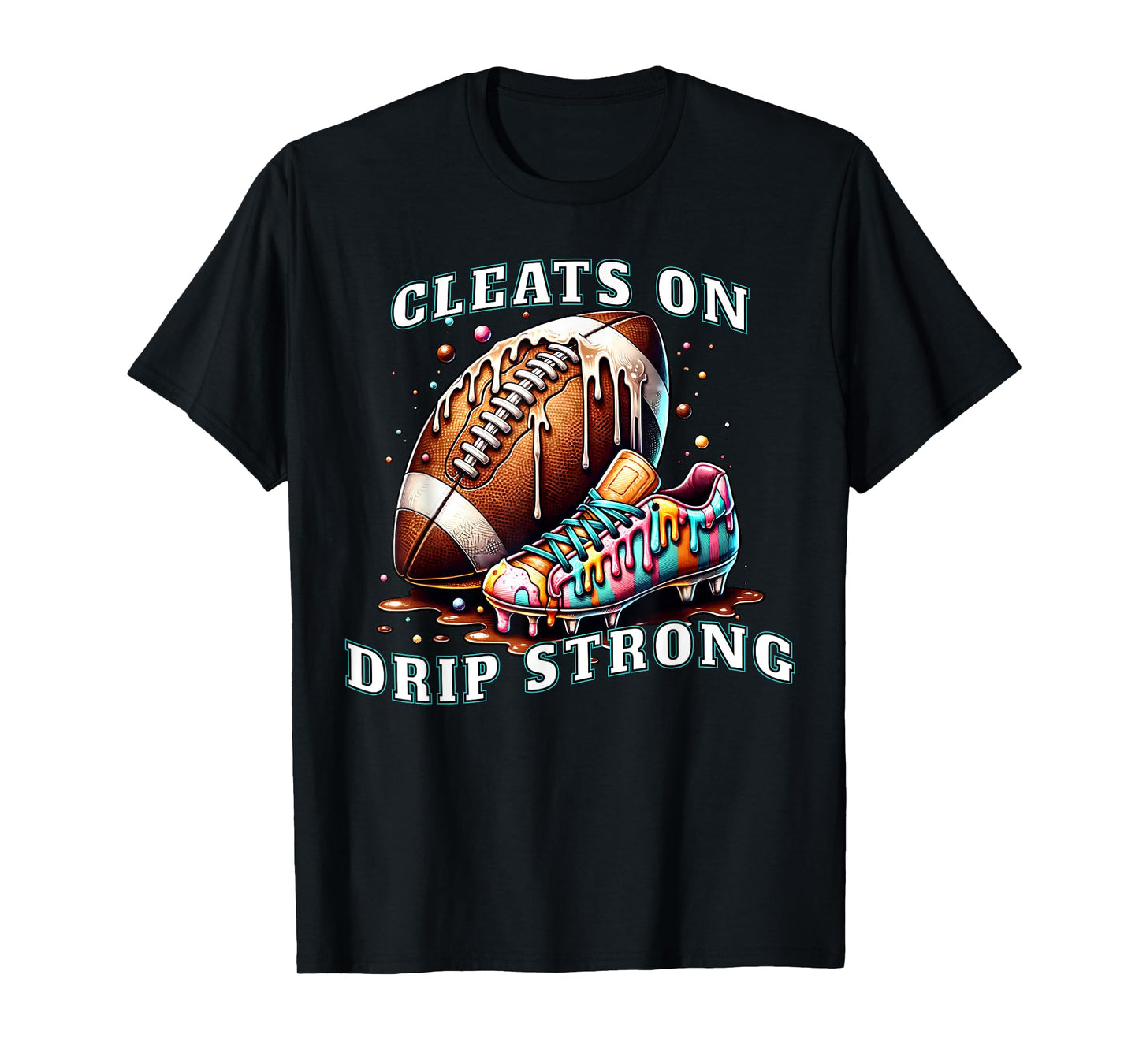 Cleats On Drip Strong Football Ice Cream Drip for Boys Youth T-Shirt