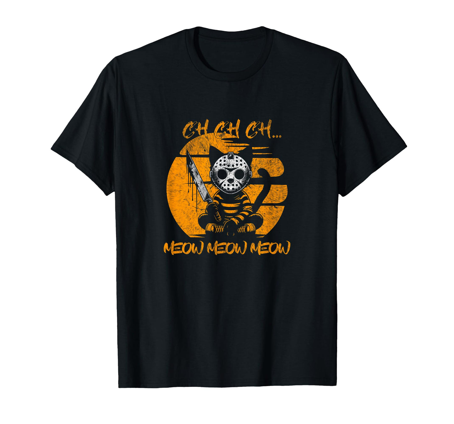 Ch Ch Meow Meow Meow Funny Animal Horror Cat Halloween T-Shirt for Men Women