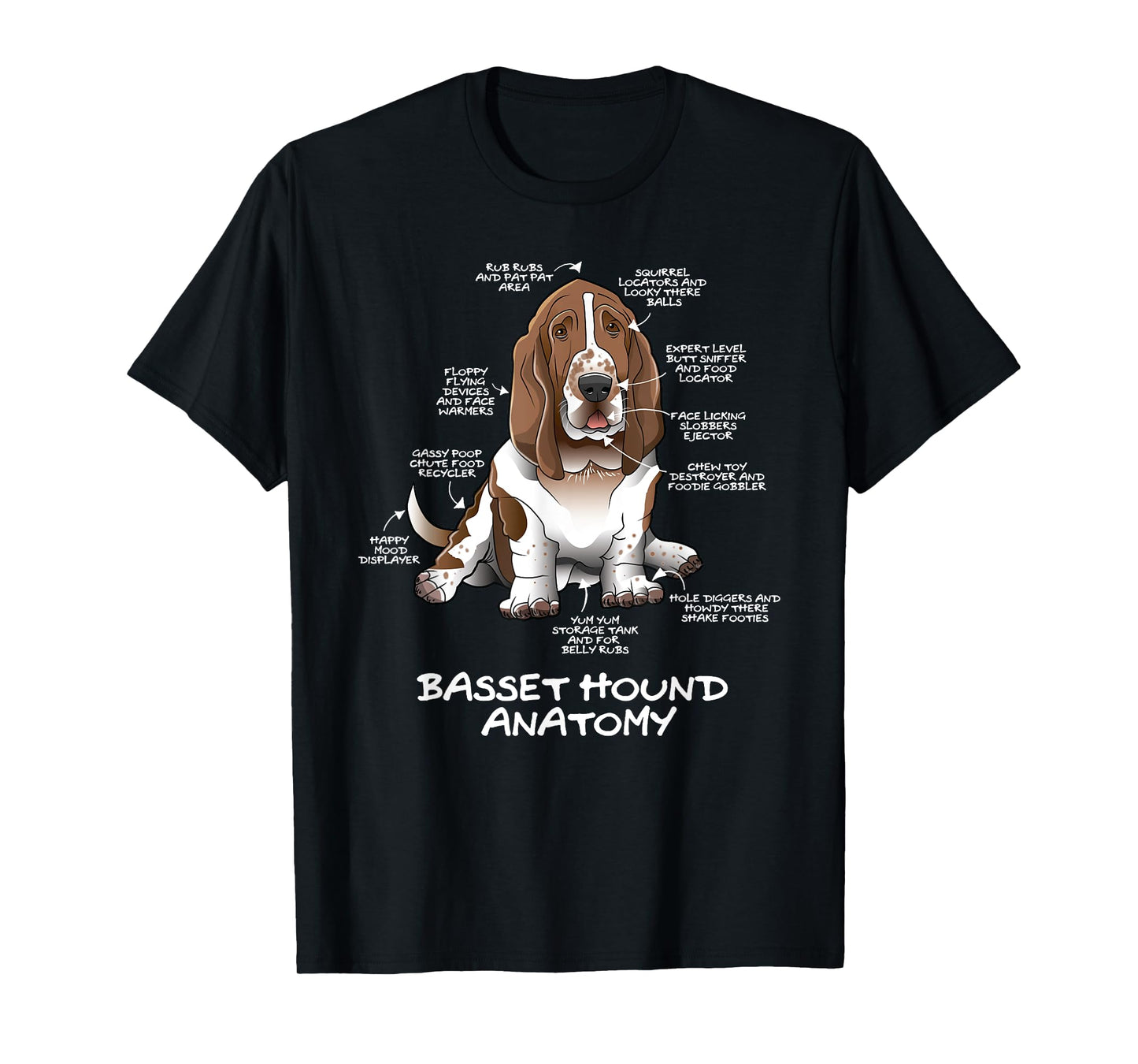 Funny Cute Basset Hound Anatomy Dog Biology T-Shirt for Men Women